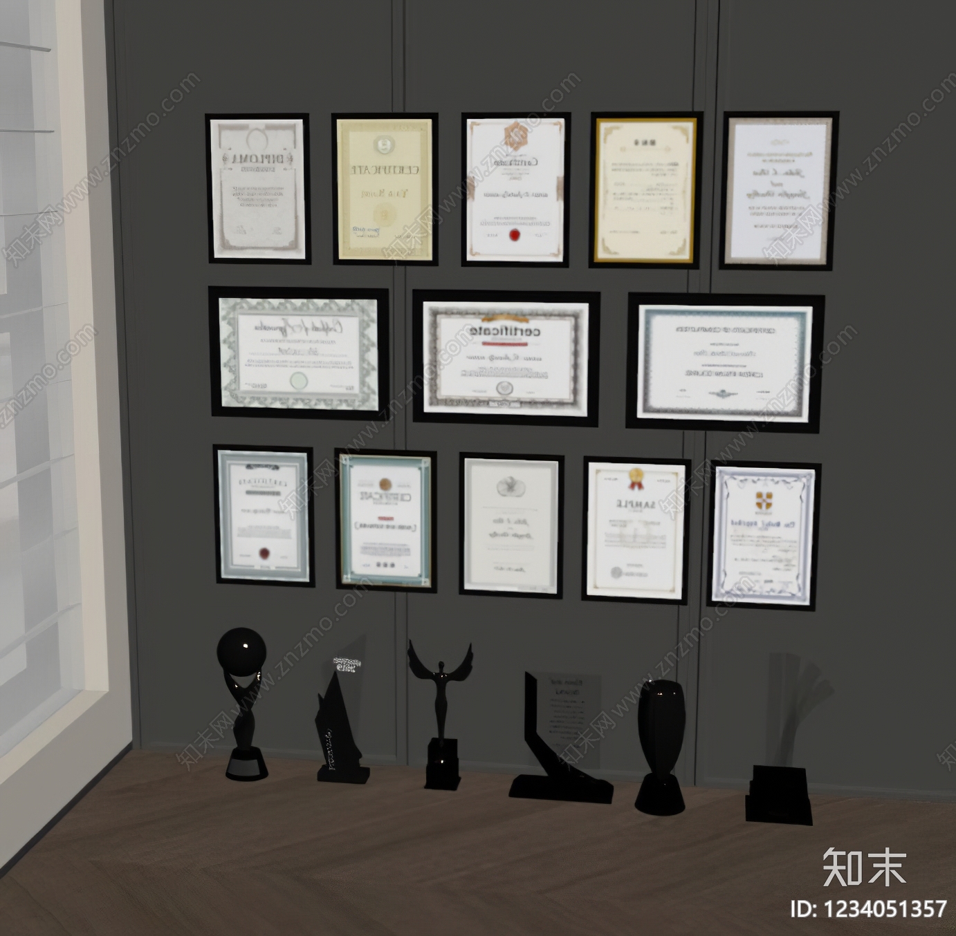 轻奢奖杯奖牌SU模型下载【ID:1234051357】