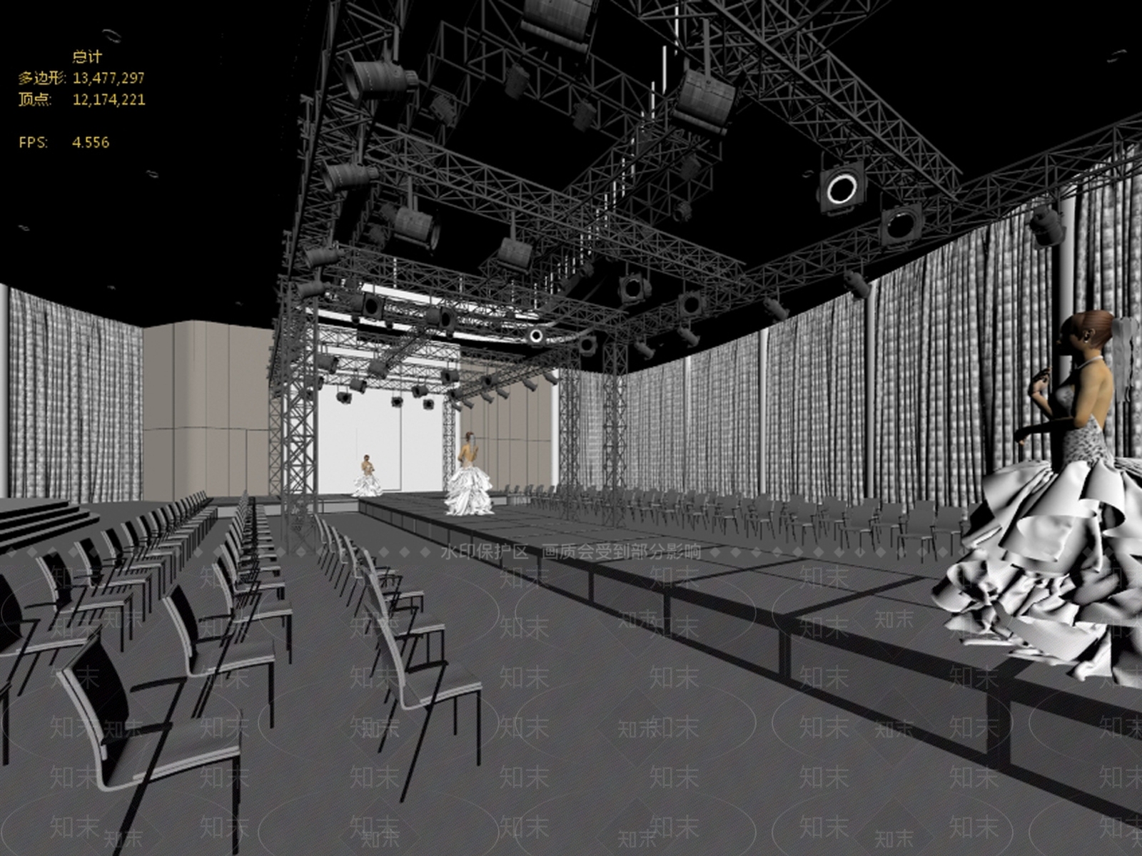 现代简约舞台平台3D模型下载【ID:1234052673】