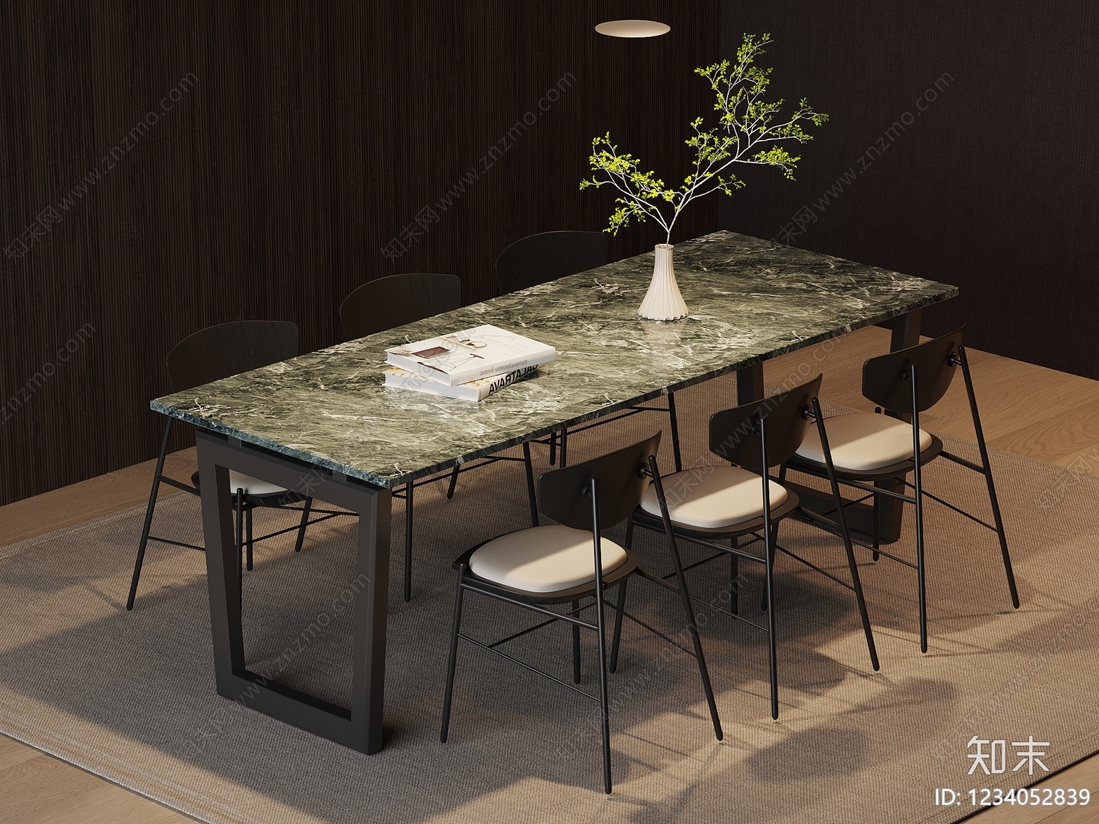 意式极简餐桌椅3D模型下载【ID:1234052839】