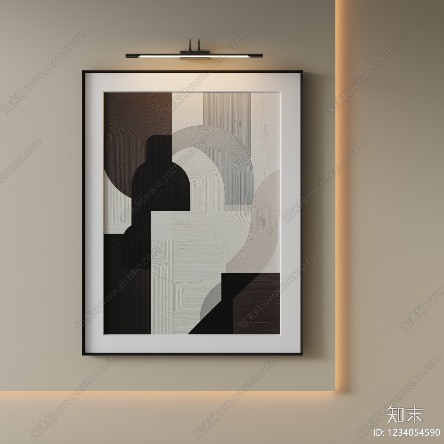 现代简约抽象画SU模型下载【ID:1234054590】