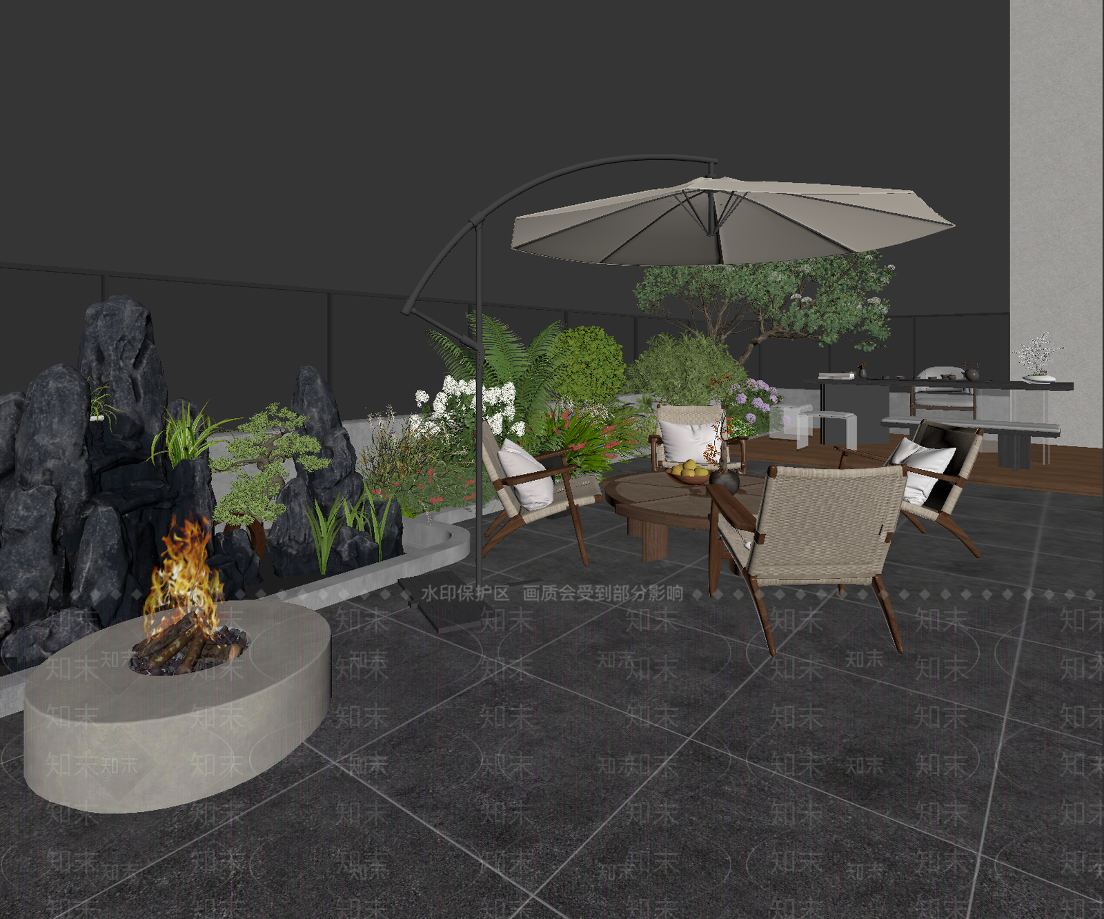 新中式景观庭院3D模型下载【ID:1234054981】