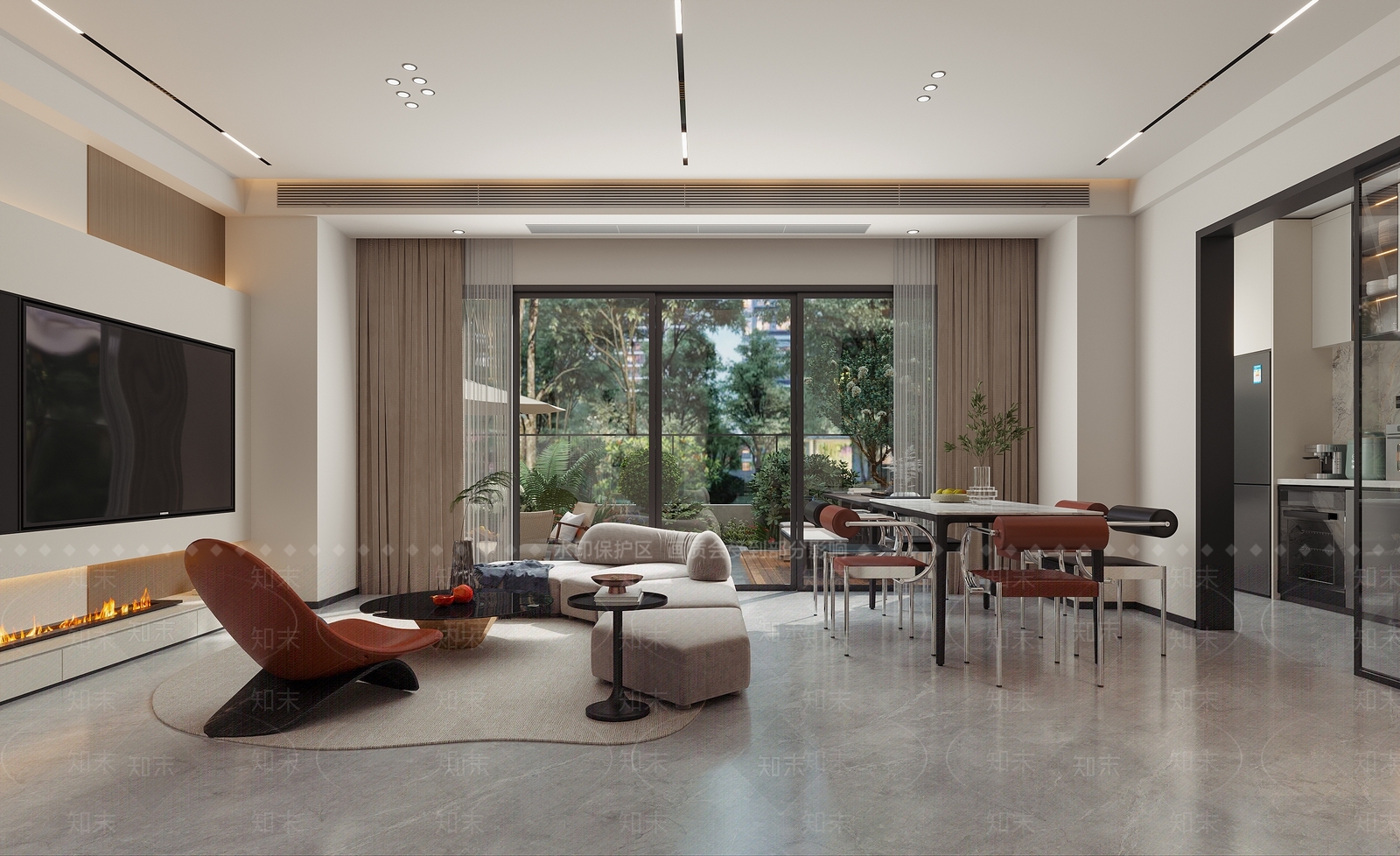 现代简约家居客厅3D模型下载【ID:1234055077】