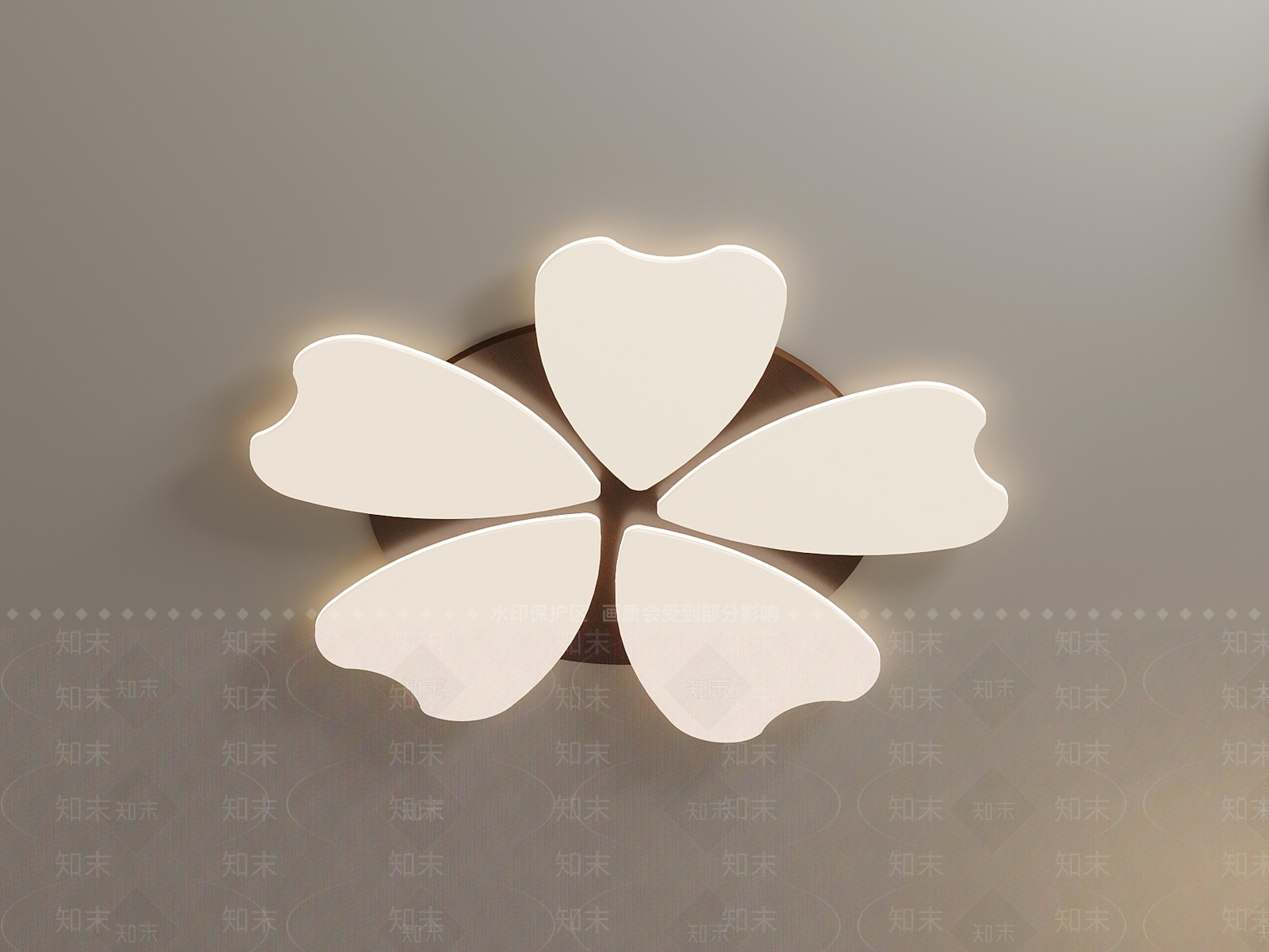 奶油风吸顶灯3D模型下载【ID:1234055269】