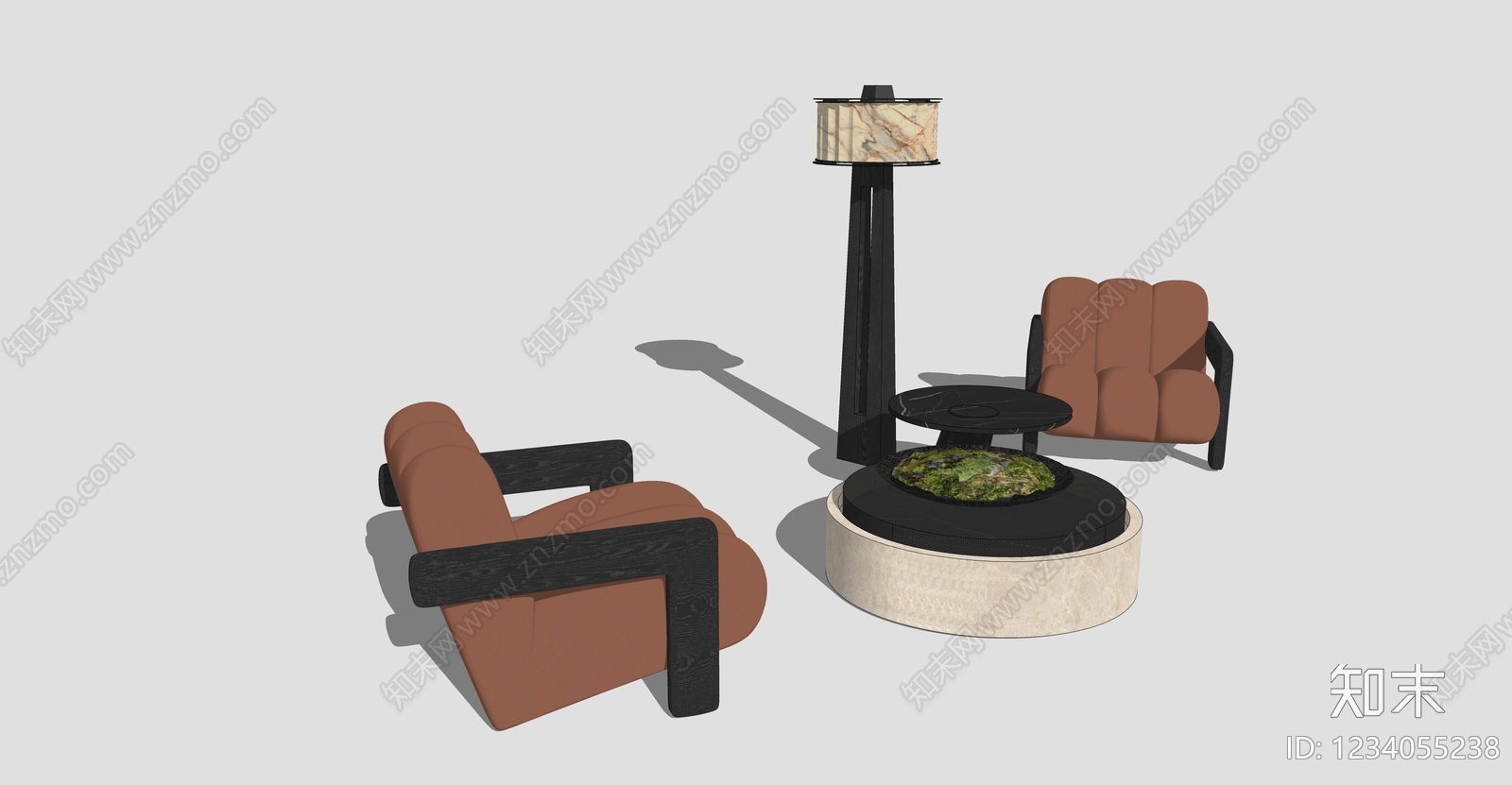 中古风休闲桌椅SU模型下载【ID:1234055238】