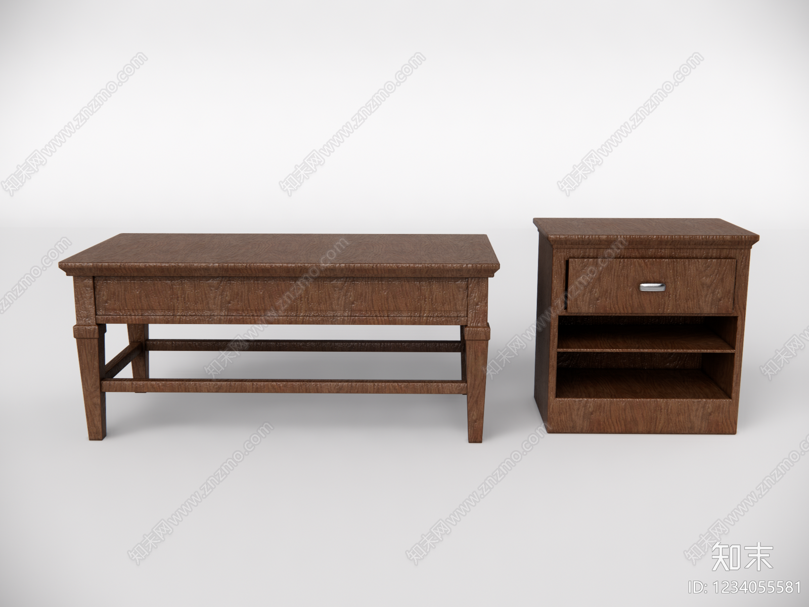 中古风茶几SU模型下载【ID:1234055581】