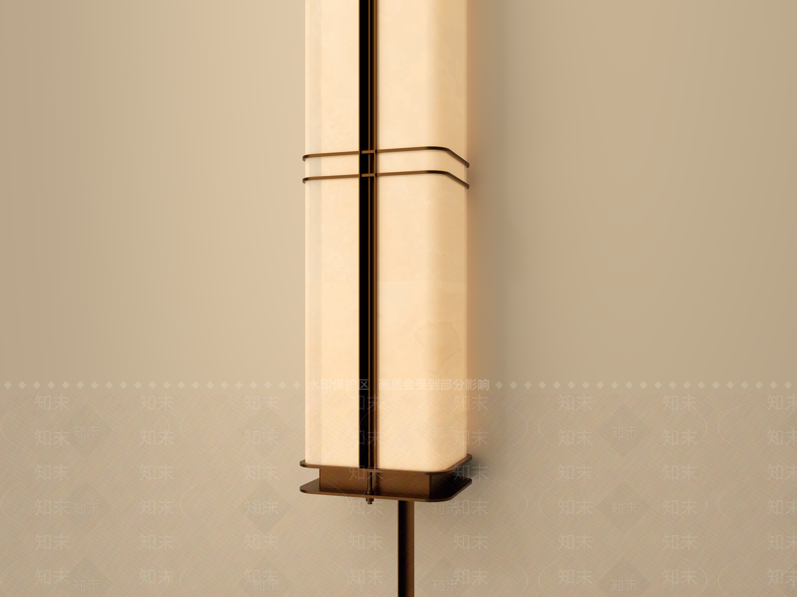 中古风长条壁灯SU模型下载【ID:1234056020】