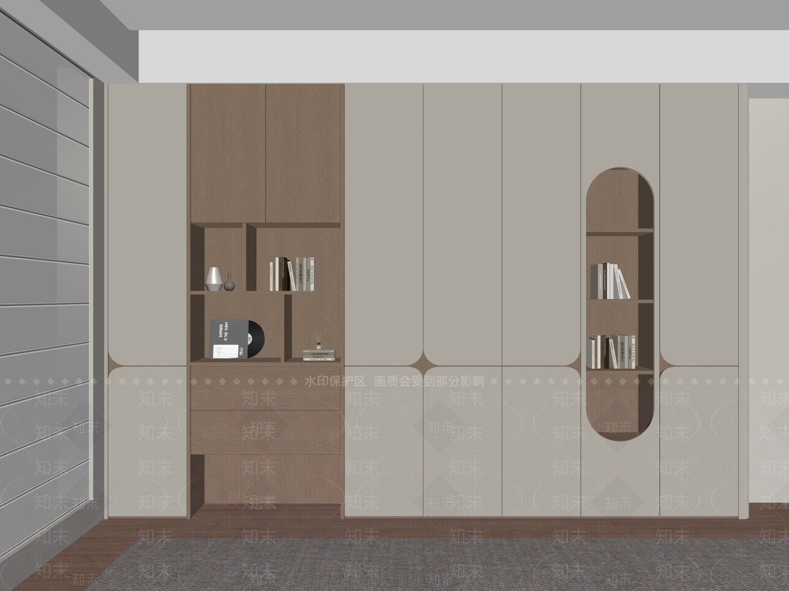 奶油风衣柜3D模型下载【ID:1234056058】