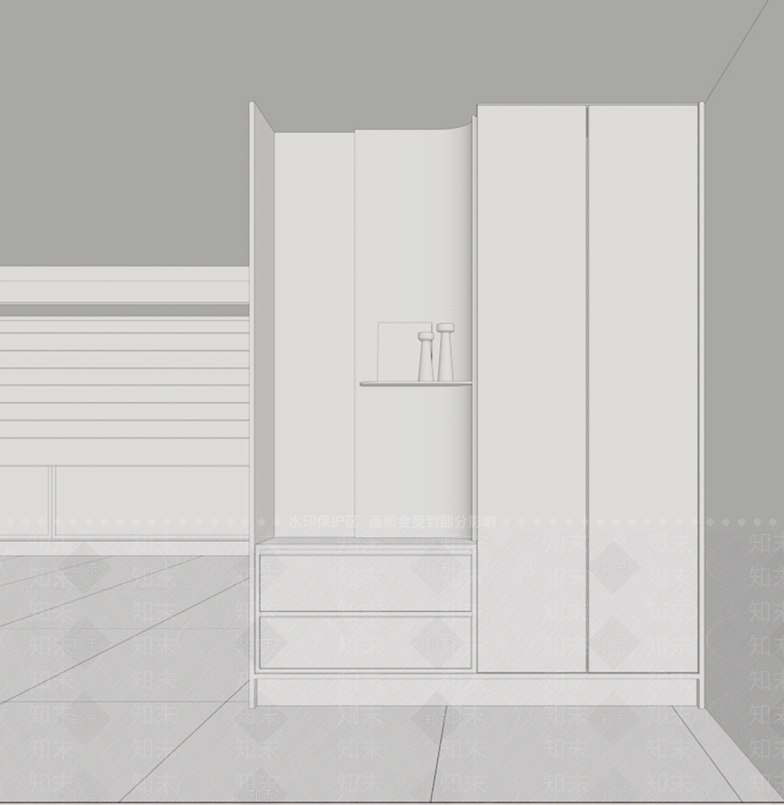 意式极简玄关3D模型下载【ID:1234056202】