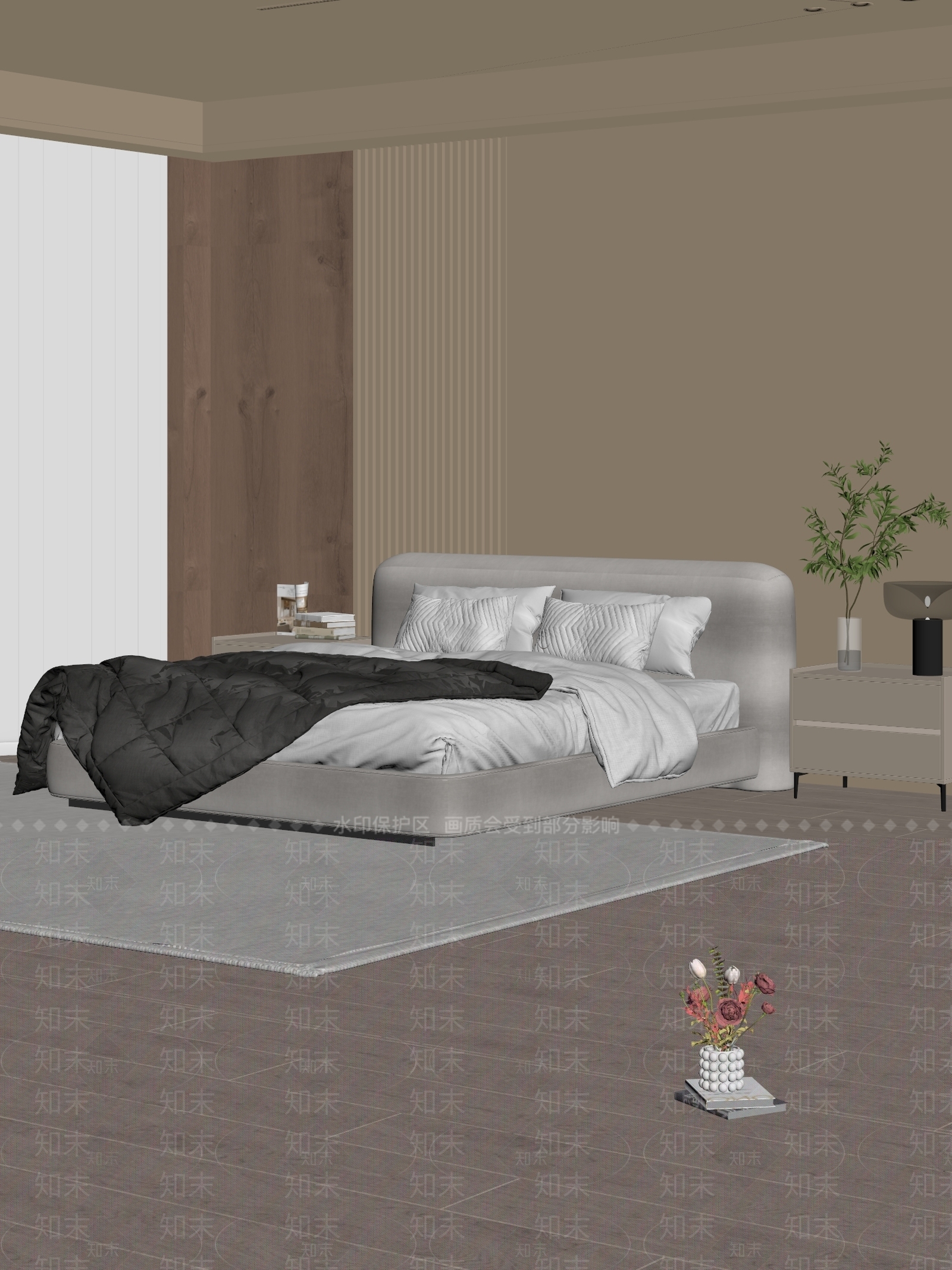 意式极简家居卧室3D模型下载【ID:1234060155】