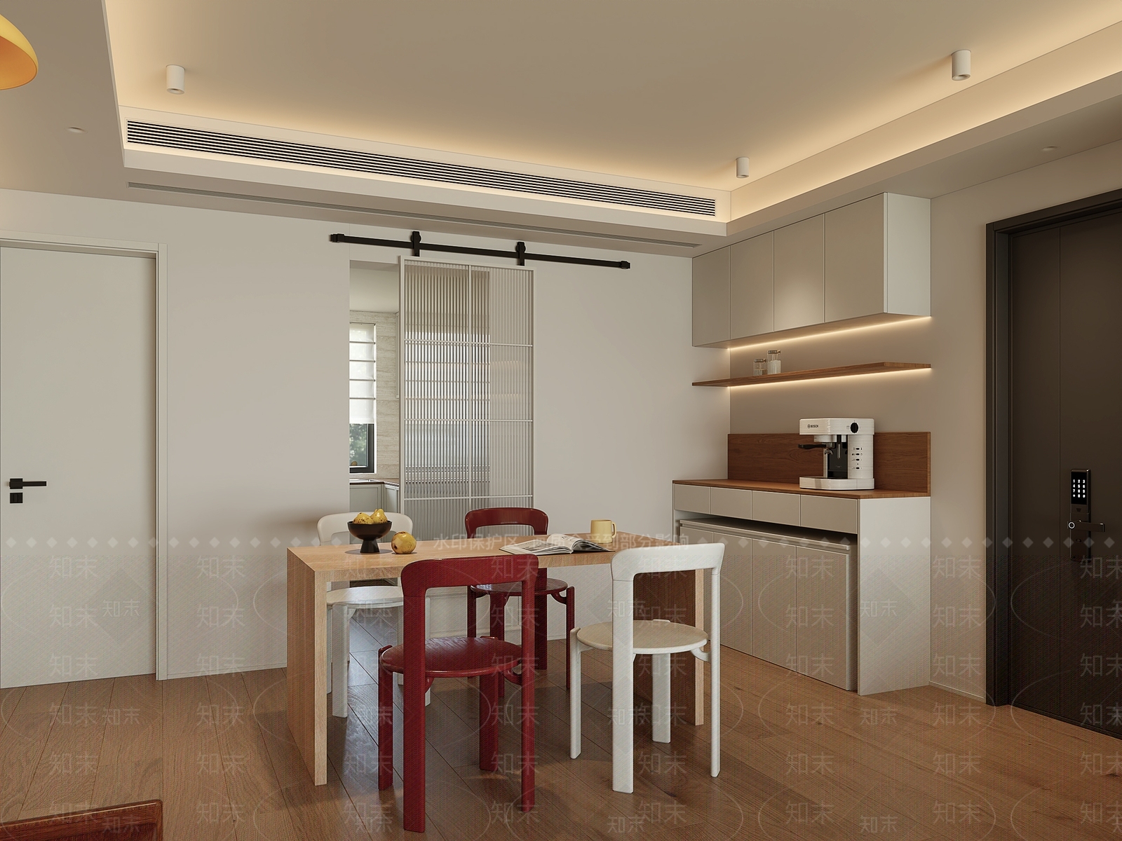原木风别墅客餐厅3D模型下载【ID:1234060950】