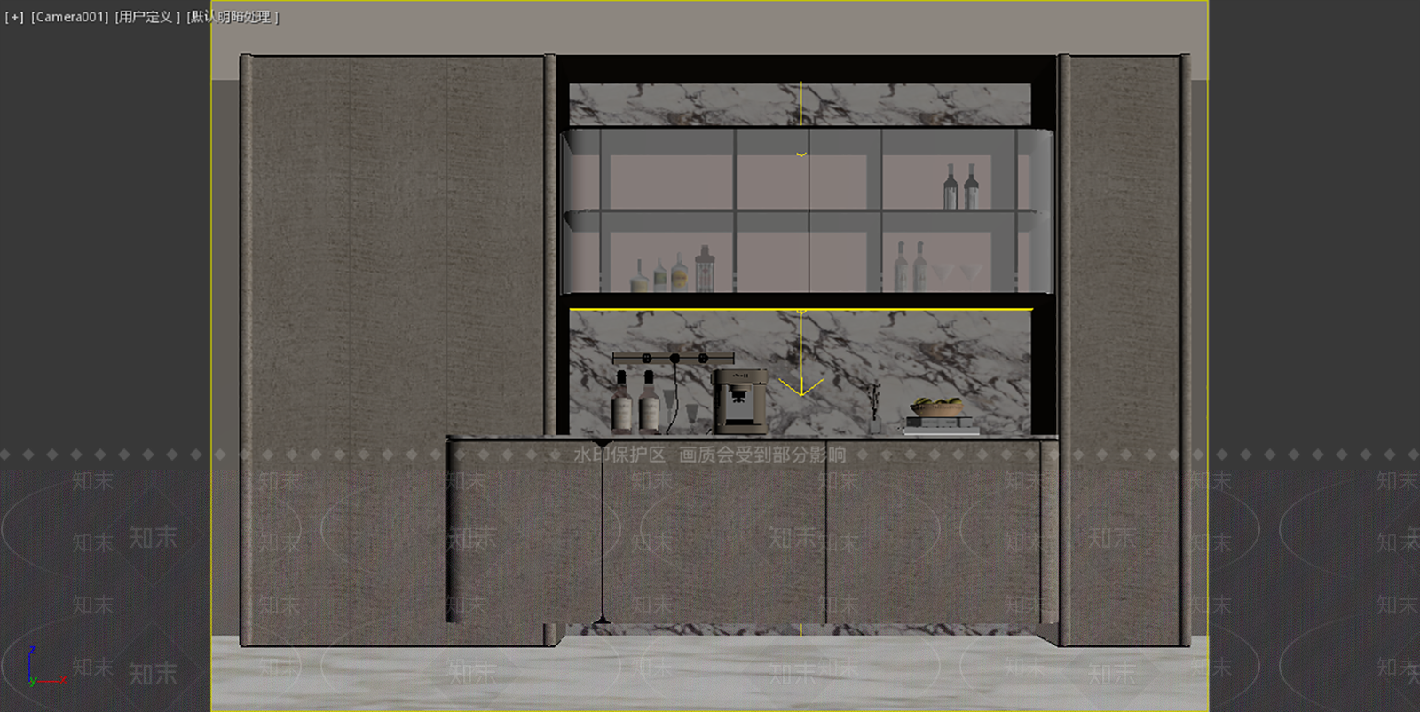 奶油风酒柜3D模型下载【ID:1234061679】