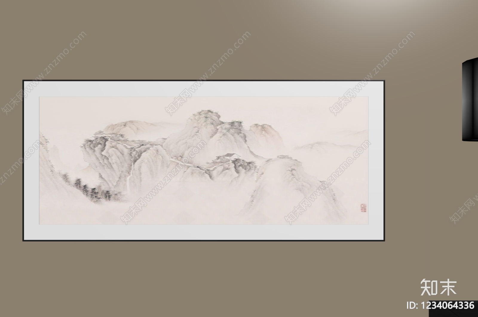 新中式山水画SU模型下载【ID:1234064336】