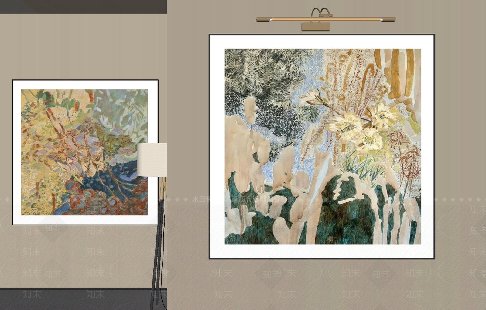 现代简约抽象画SU模型下载【ID:1234064858】
