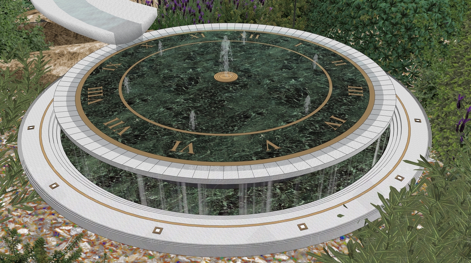 现代主义喷泉SU模型下载【ID:1234065003】