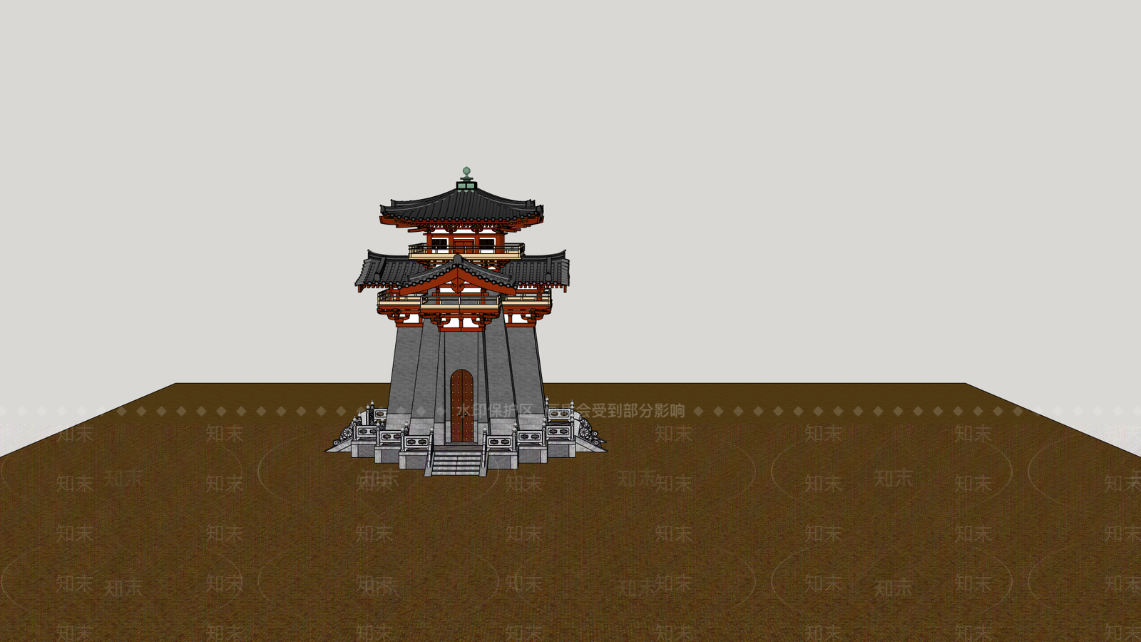 中式古建古建筑SU模型下载【ID:1234065620】