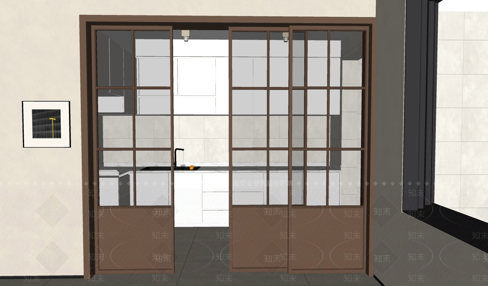 现代简约推拉门3D模型下载【ID:1234066812】