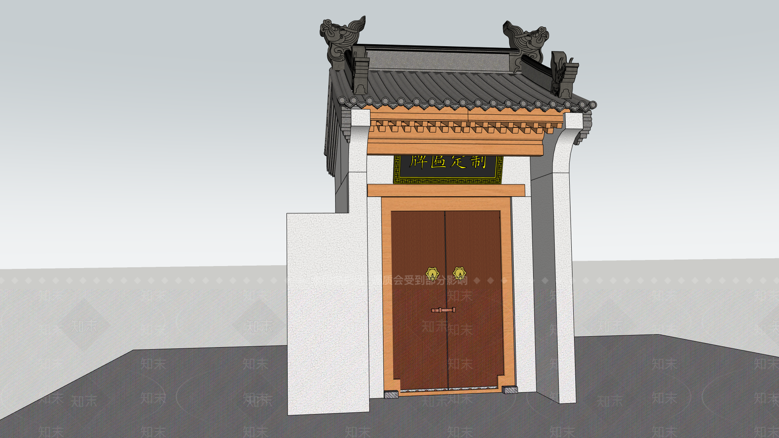 中式古建乡村民房SU模型下载【ID:1234066970】