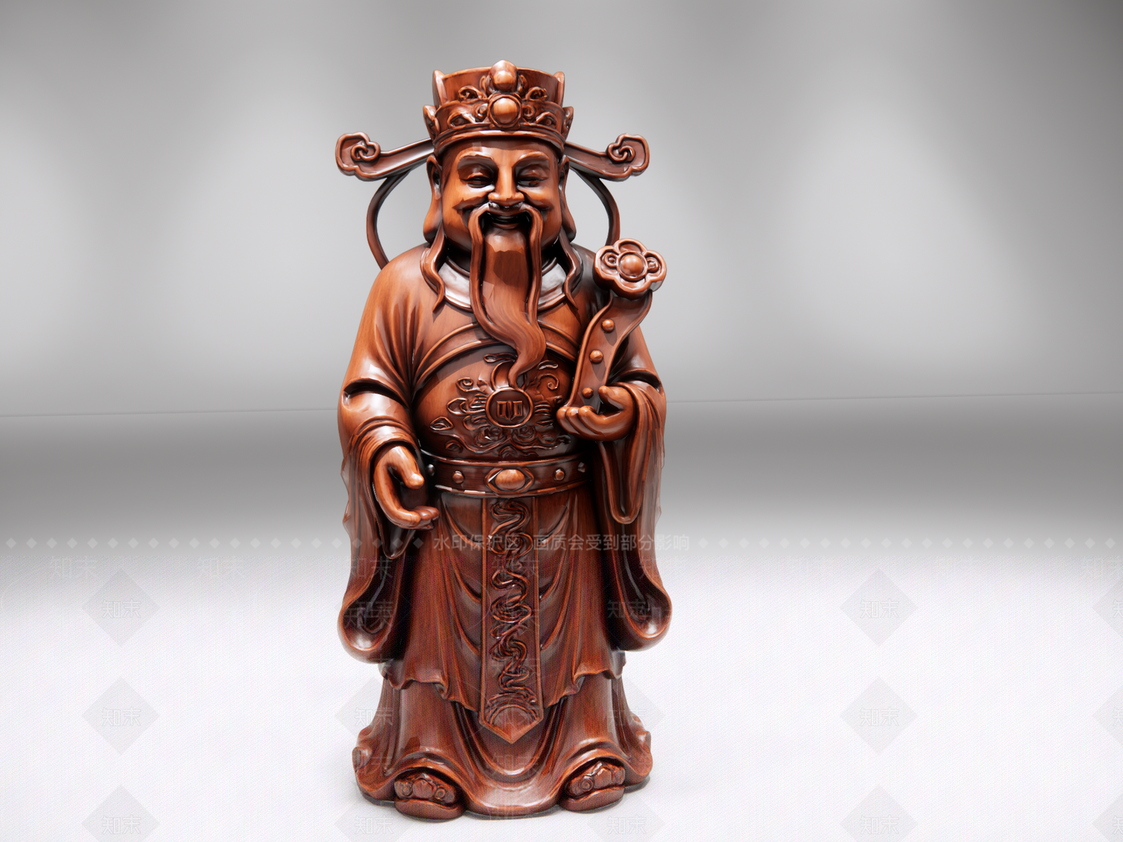 中式雕塑摆件SU模型下载【ID:1234067891】