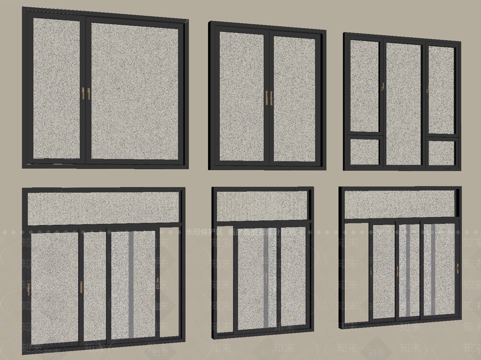 现代简约平开窗3D模型下载【ID:1234067950】