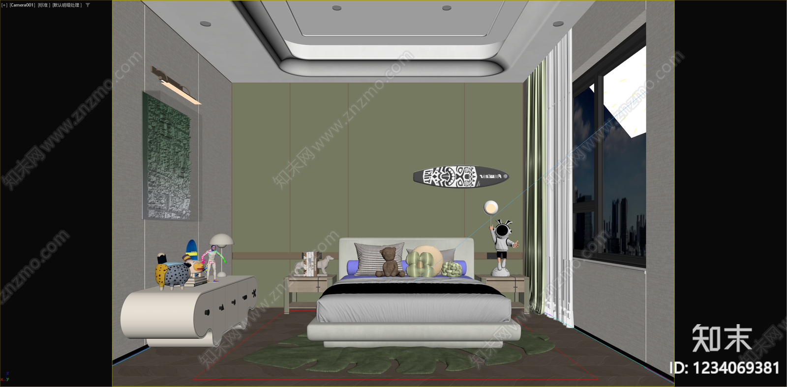 现代男孩房3D模型下载【ID:1234069381】