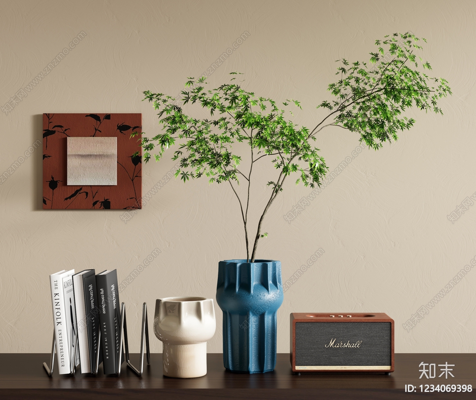 中古风绿植摆件SU模型下载【ID:1234069398】
