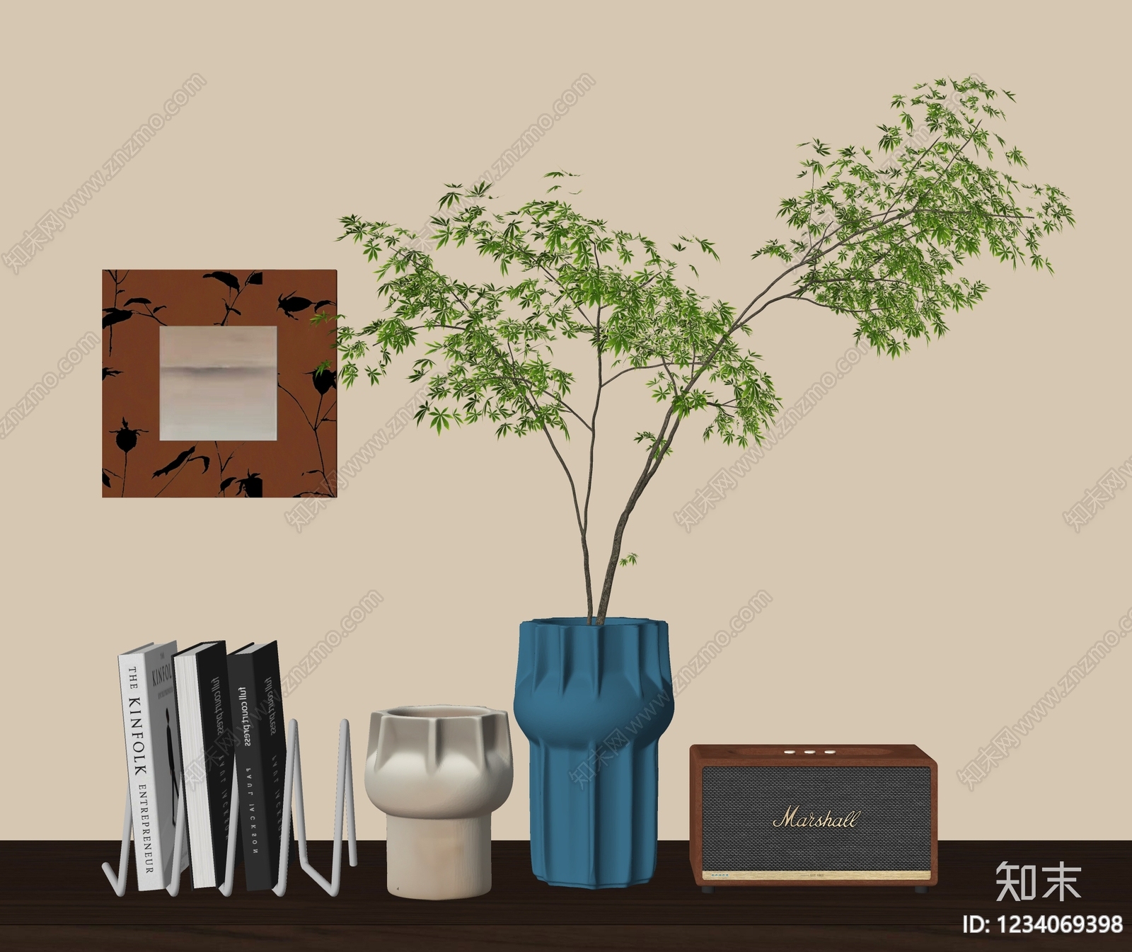 中古风绿植摆件SU模型下载【ID:1234069398】