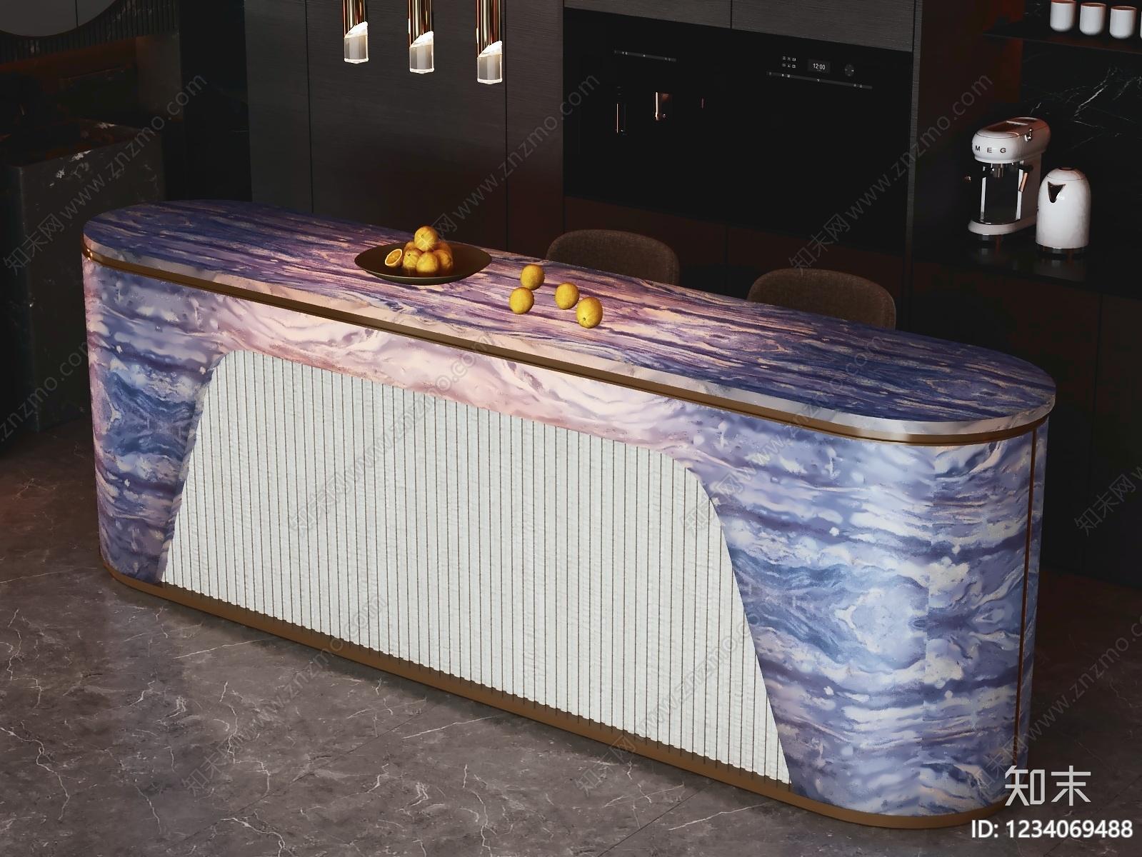 轻奢吧台3D模型下载【ID:1234069488】