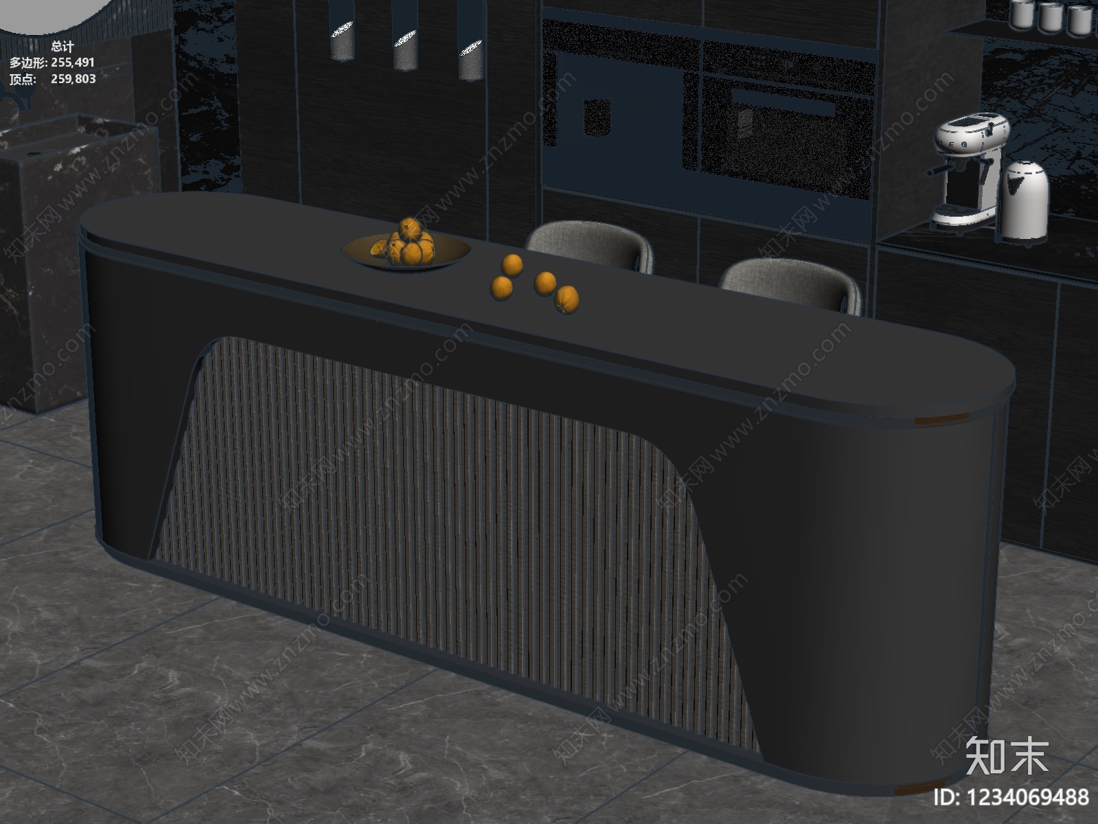 轻奢吧台3D模型下载【ID:1234069488】