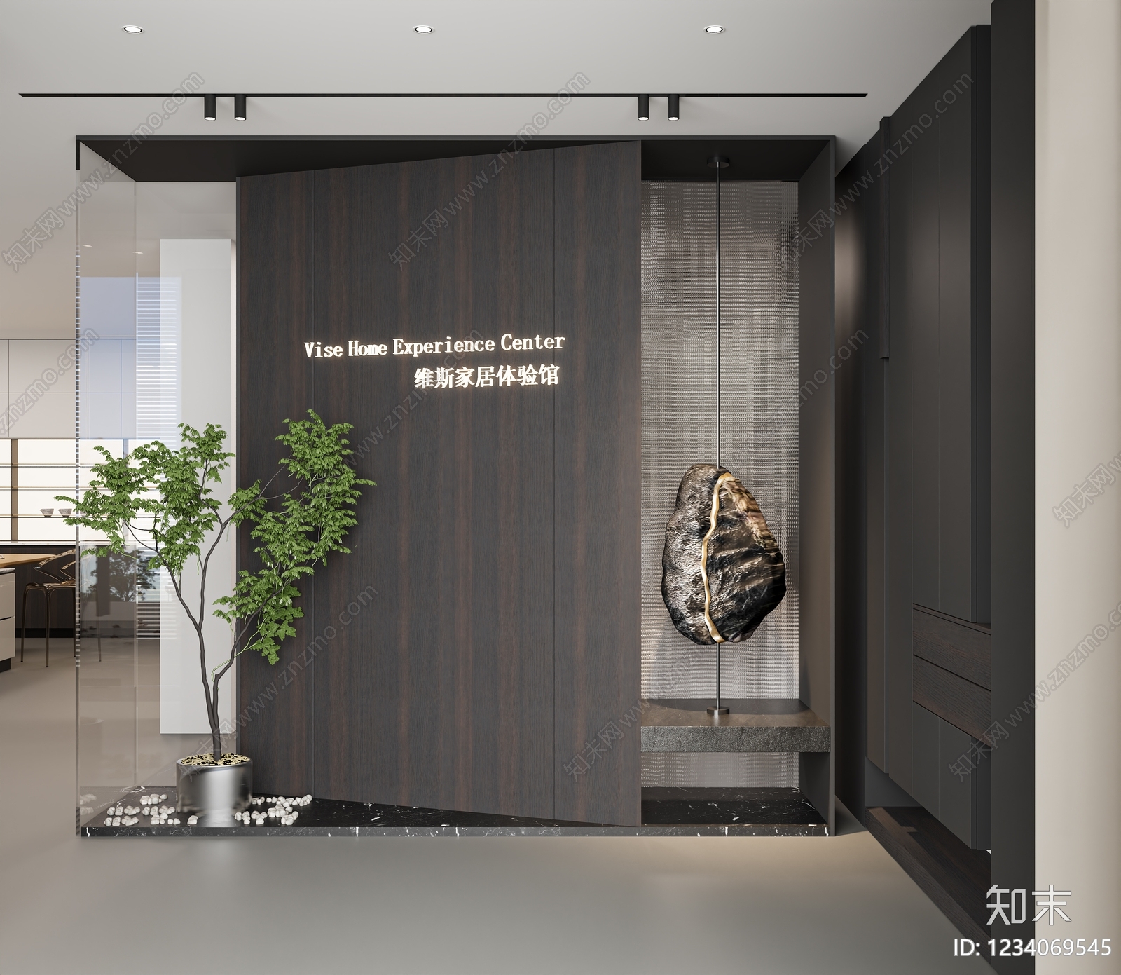 意式极简玄关3D模型下载【ID:1234069545】