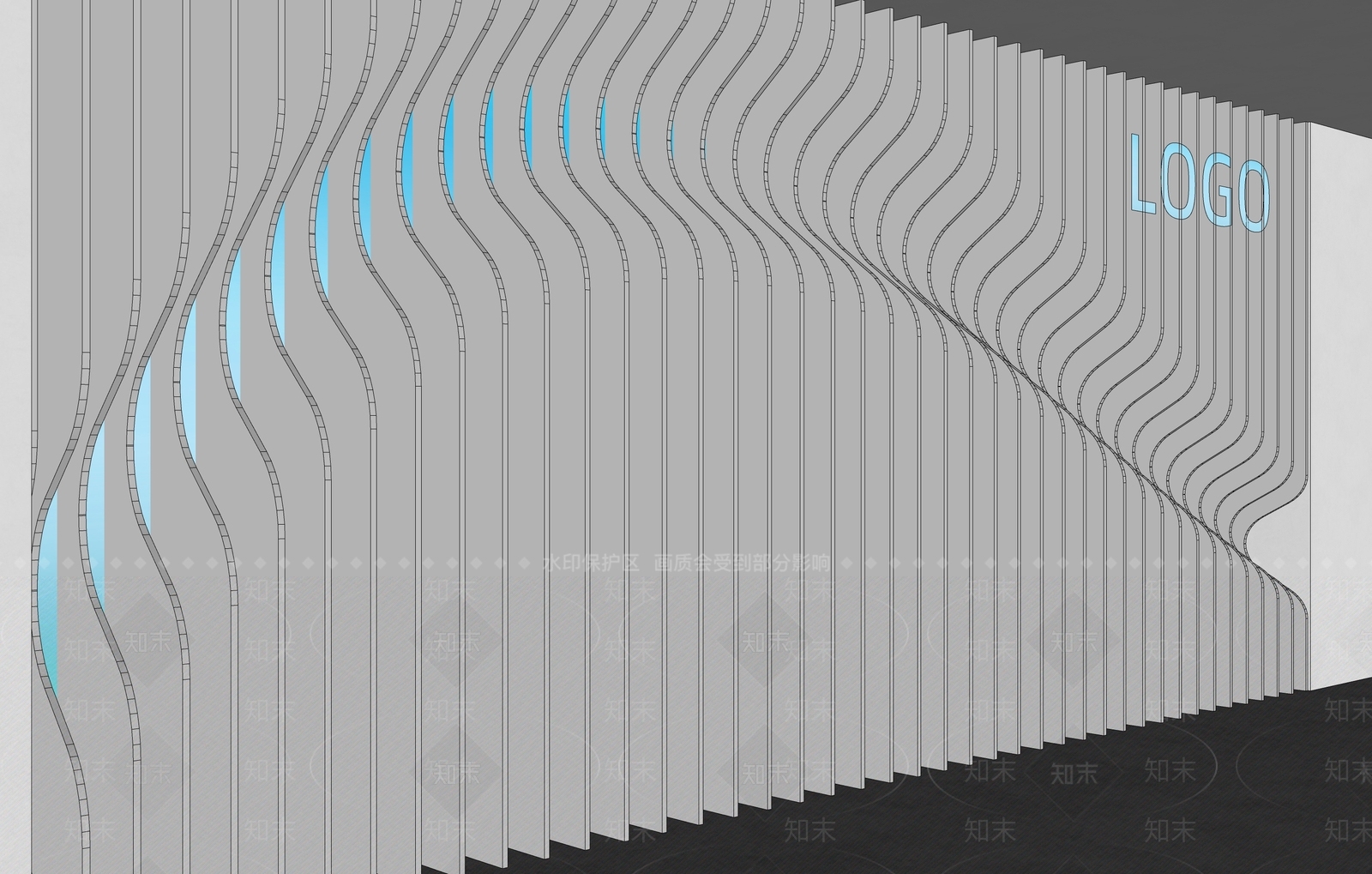 未来主义形象墙3D模型下载【ID:1234070686】