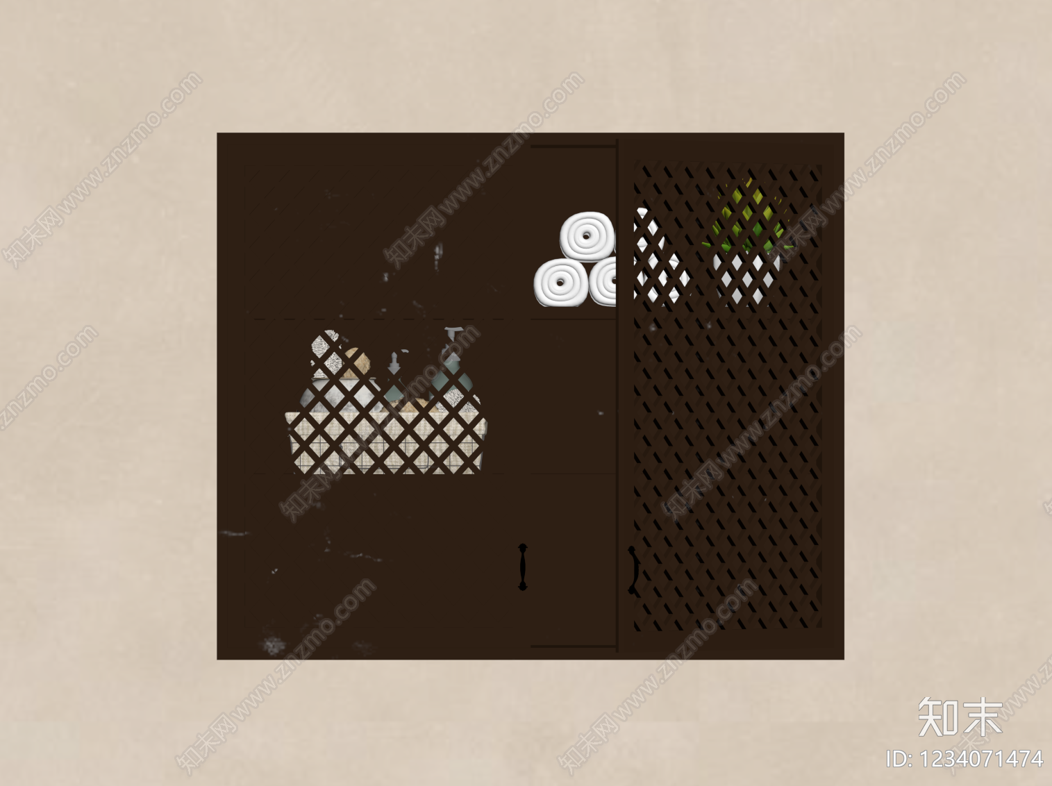中古风浴室柜SU模型下载【ID:1234071474】
