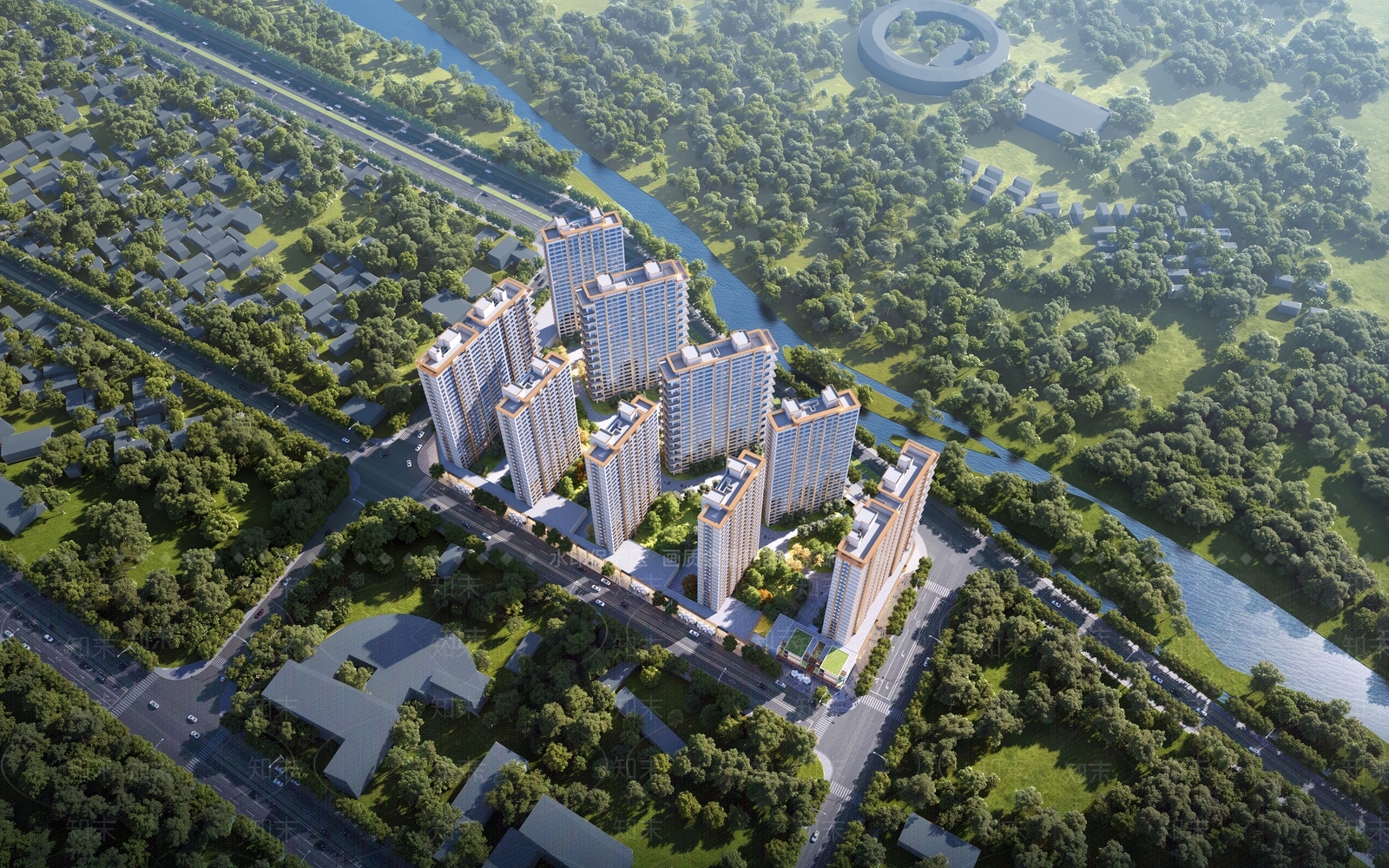现代主义小区建筑SU模型下载【ID:1234071691】