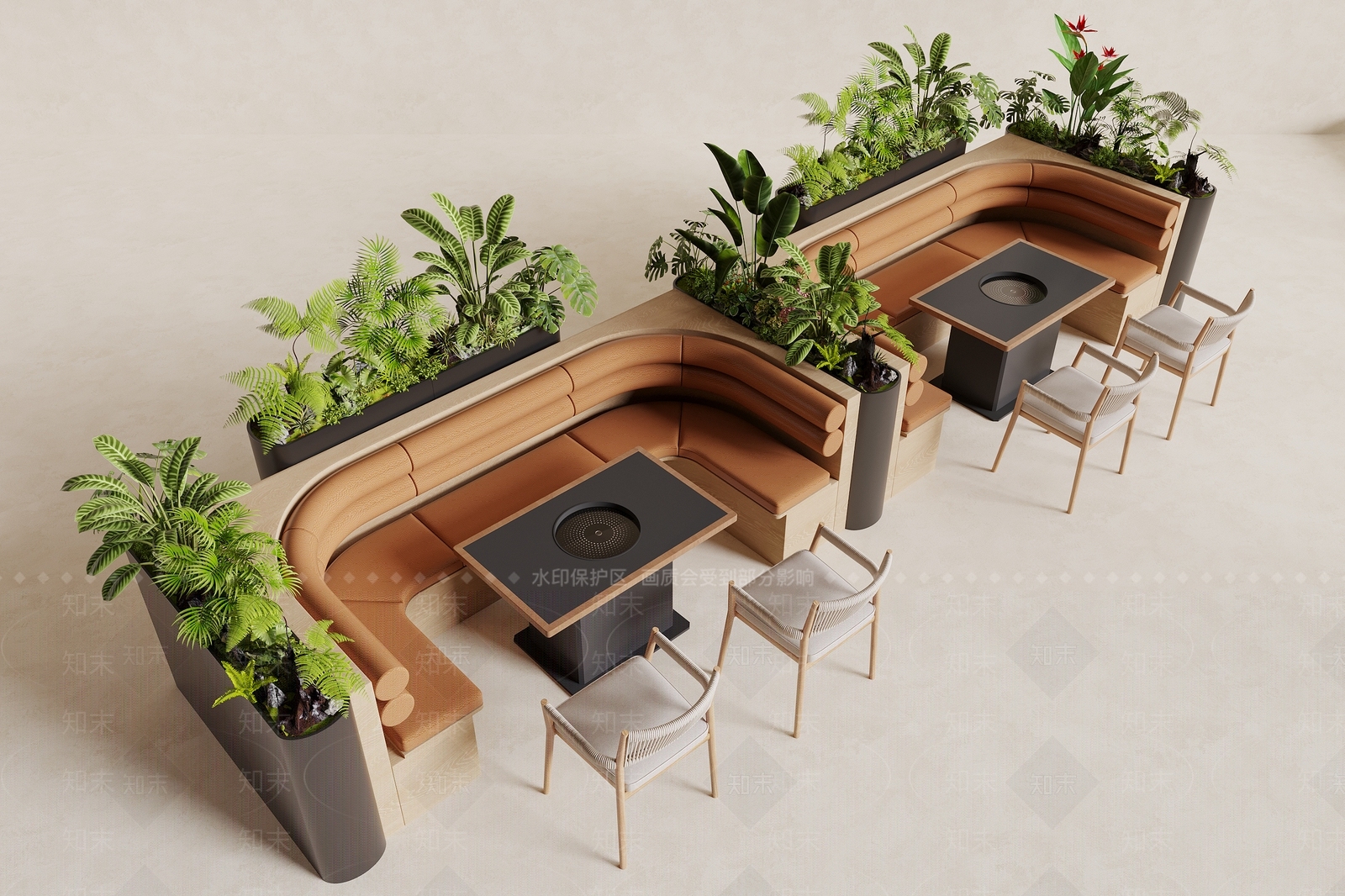 奶油风花境SU模型下载【ID:1234071920】