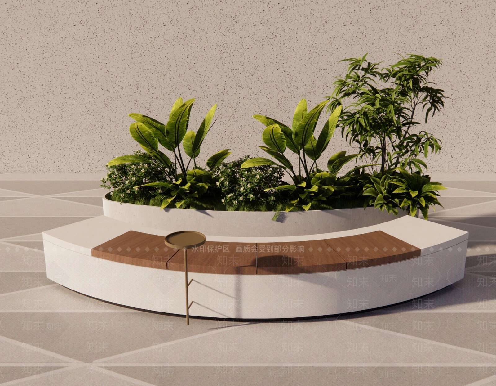 现代简约景观座椅SU模型下载【ID:1234072330】