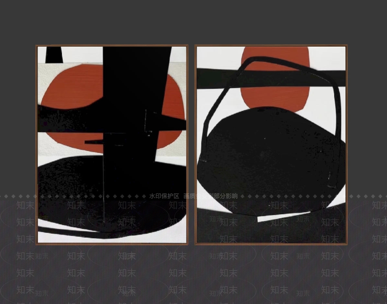 现代抽象挂画3D模型下载【ID:1234072624】