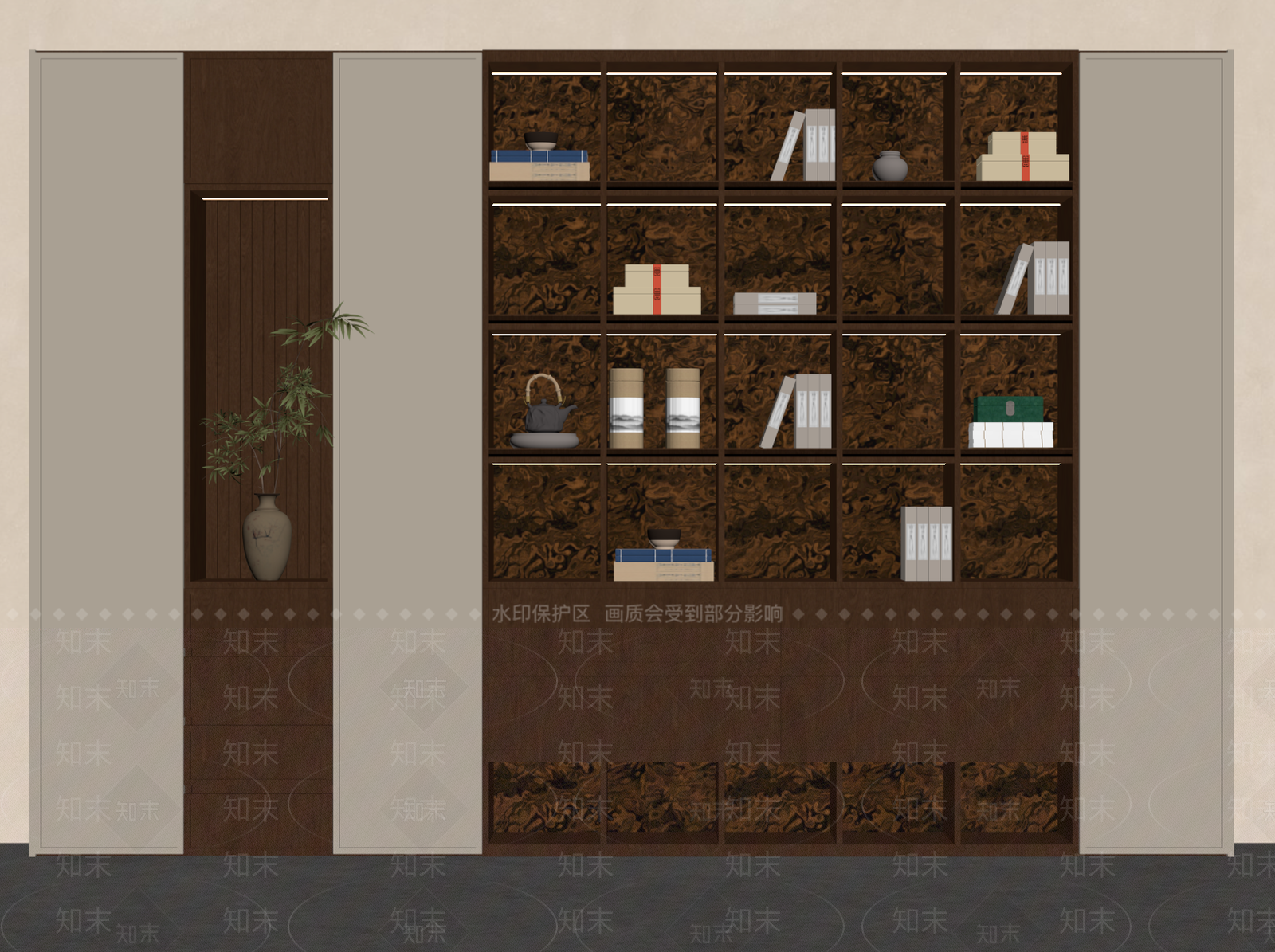 书柜SU模型下载【ID:1234072985】