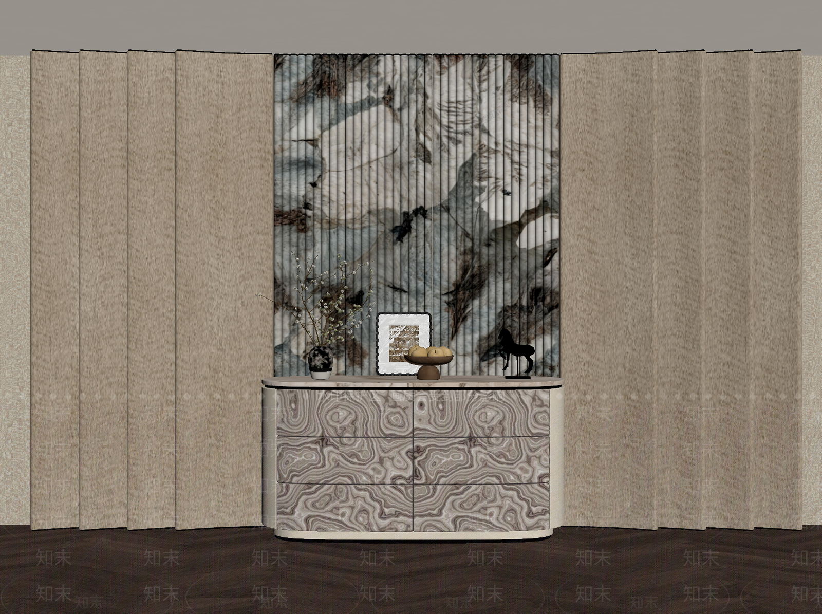 轻奢玄关3D模型下载【ID:1234073067】