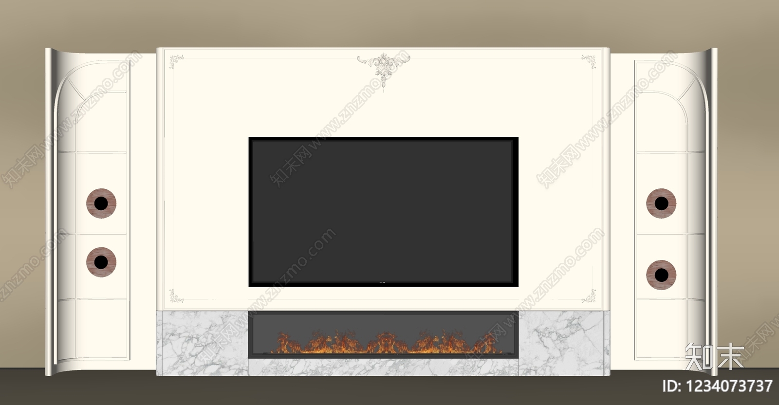 法式电视柜SU模型下载【ID:1234073737】
