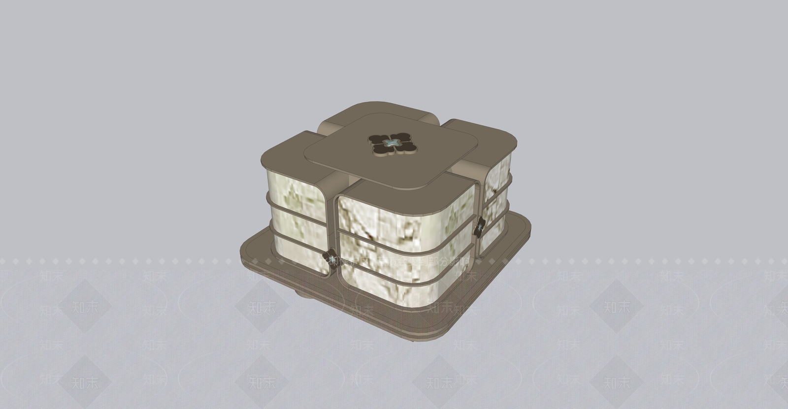新中式储物柜SU模型下载【ID:1234074350】