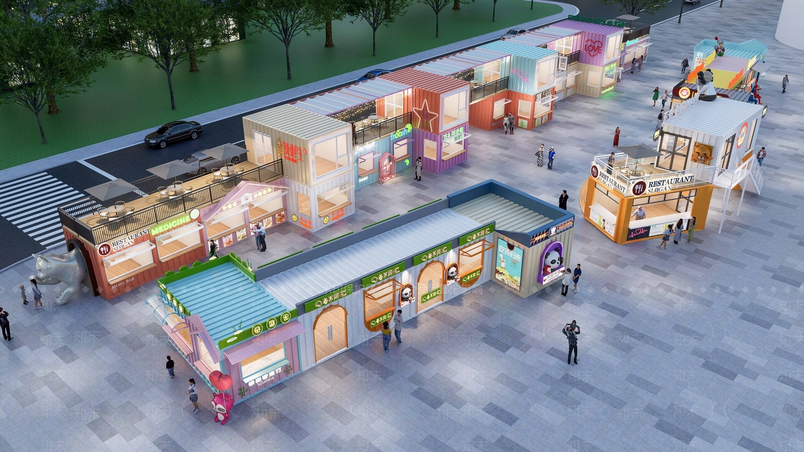现代其他临建场景美陈SU模型下载【ID:1234074280】