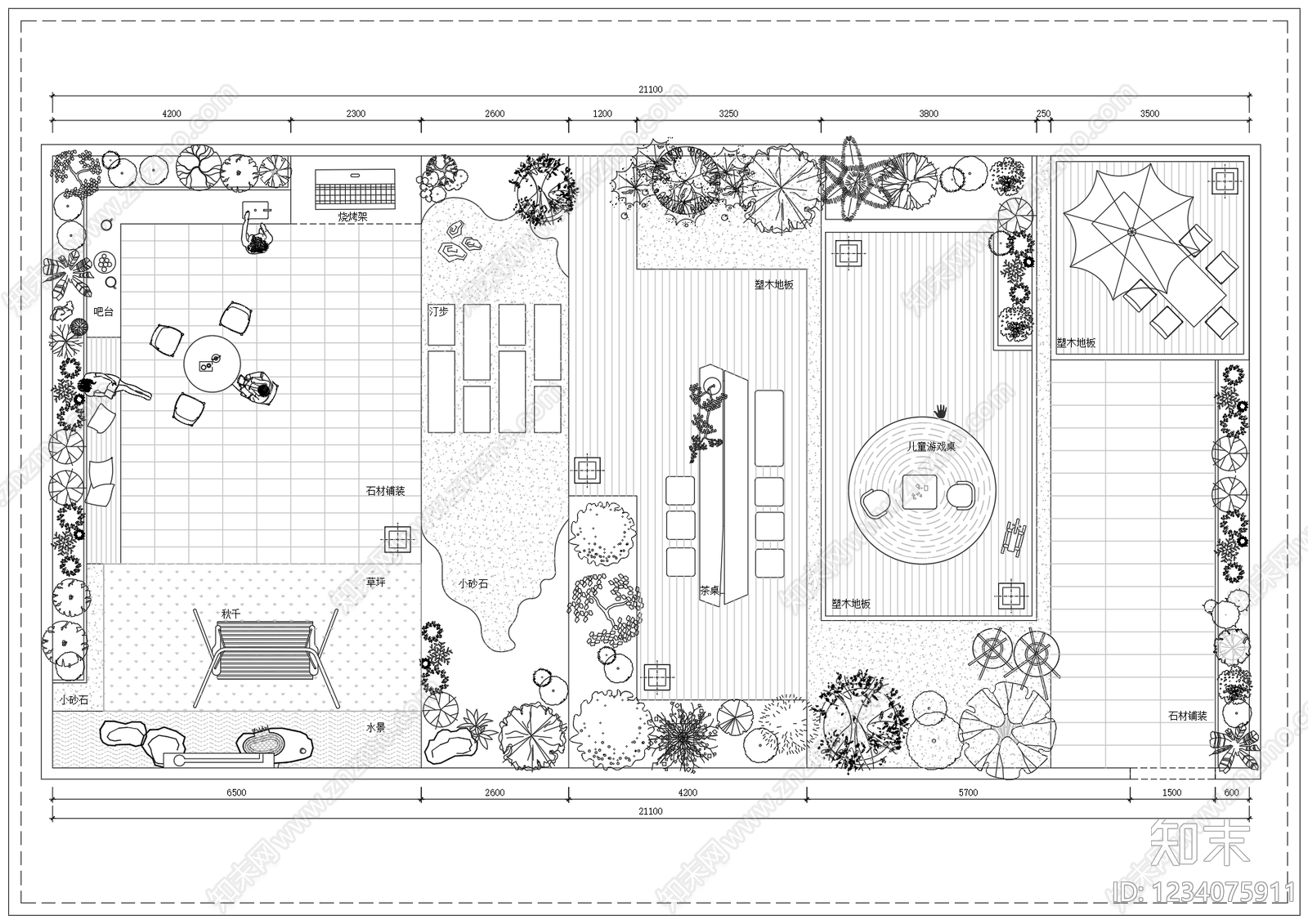 现代屋顶花园CAD图纸