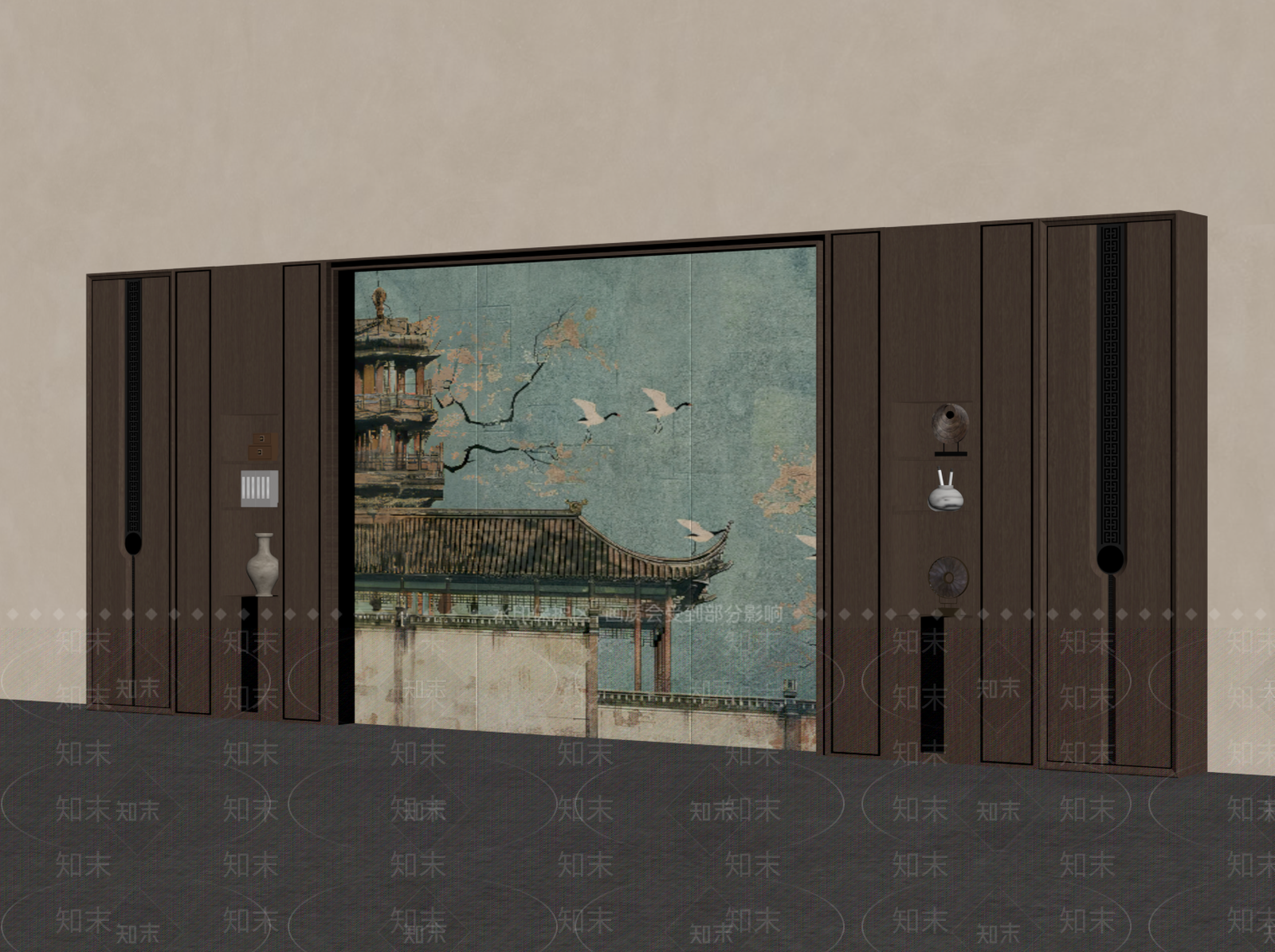 背景墙SU模型下载【ID:1234076420】