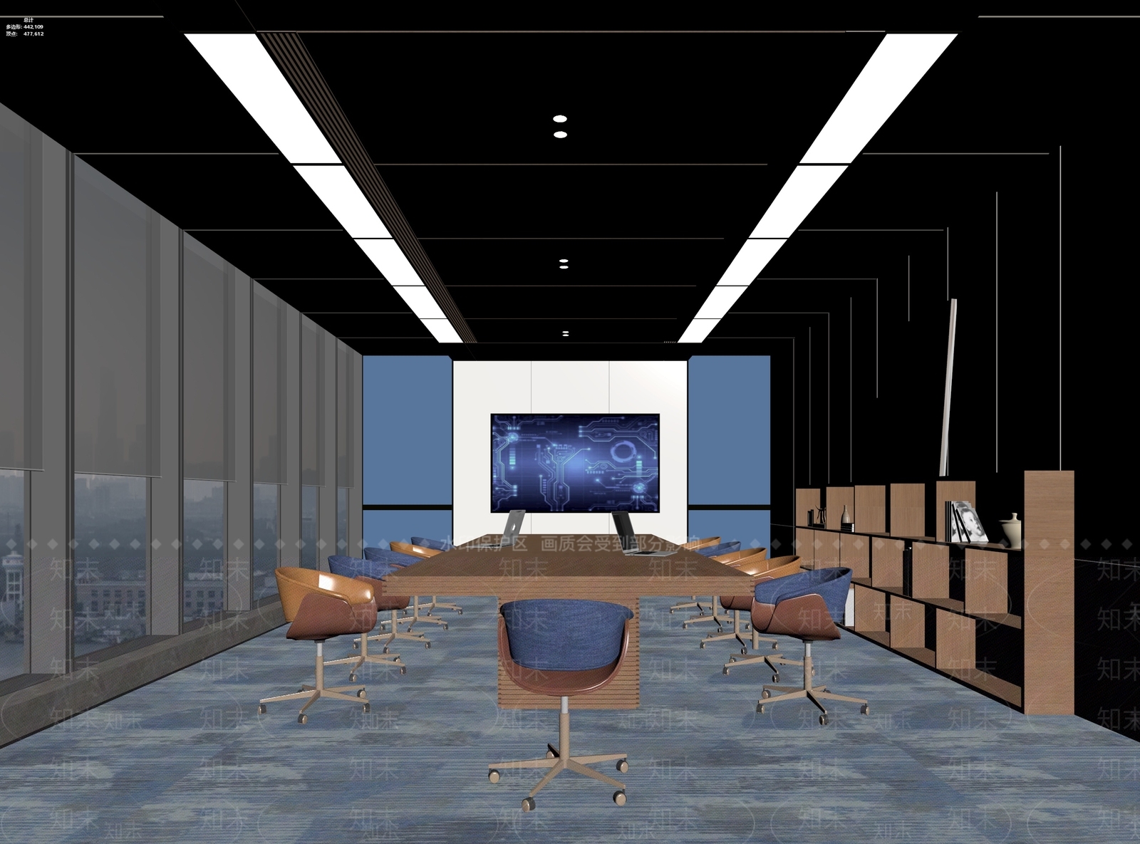 现代会议室3D模型下载【ID:1234076346】