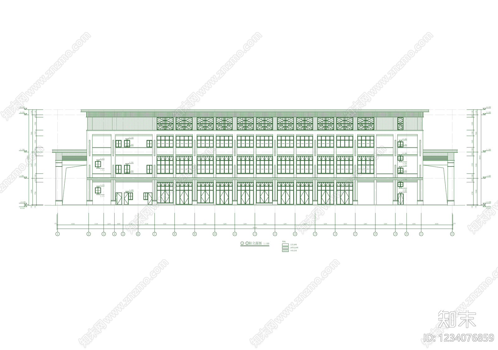 办公楼建筑cad施工图下载【ID:1234076859】