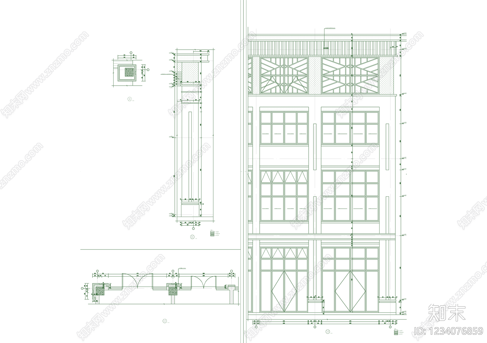 办公楼建筑cad施工图下载【ID:1234076859】