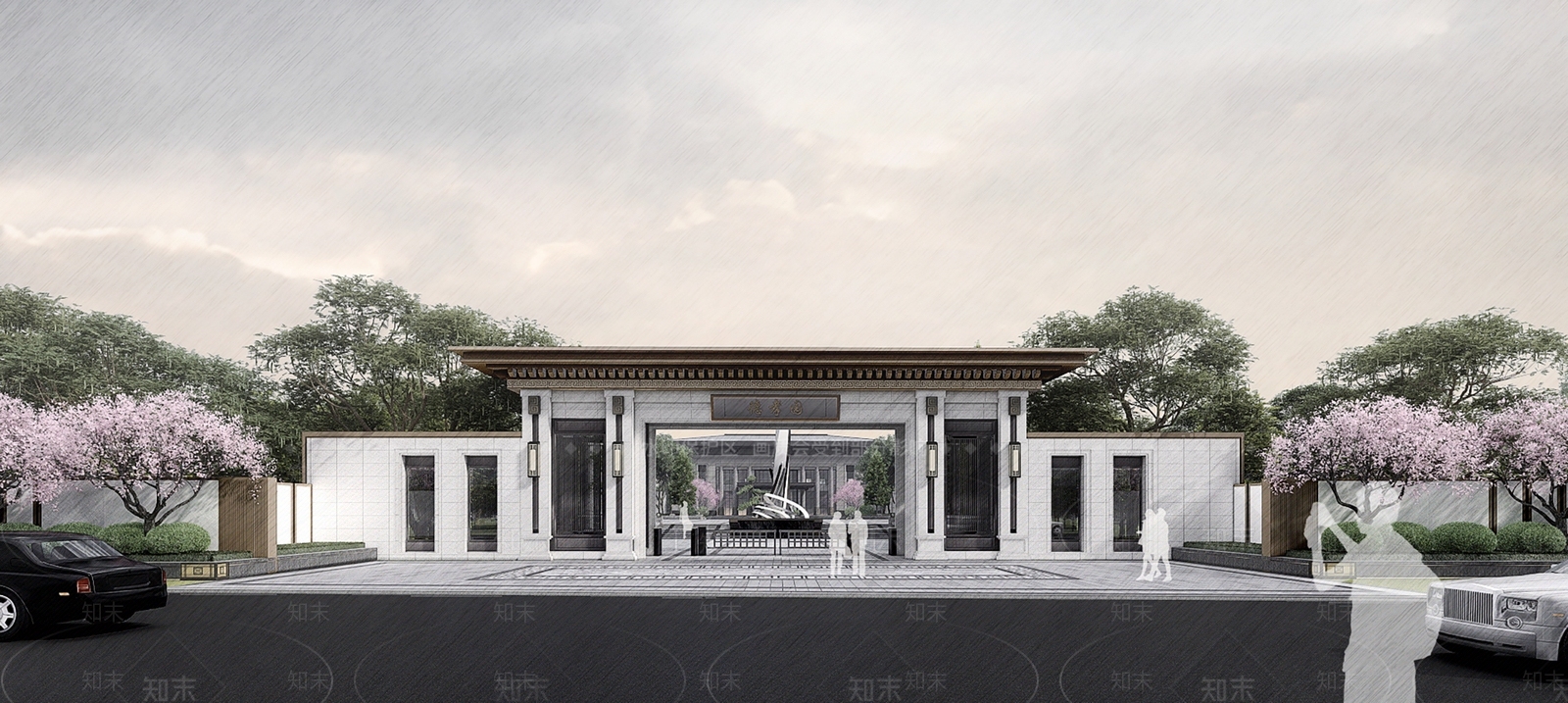 新中式景观文旅项目景观SU模型下载【ID:1234078006】