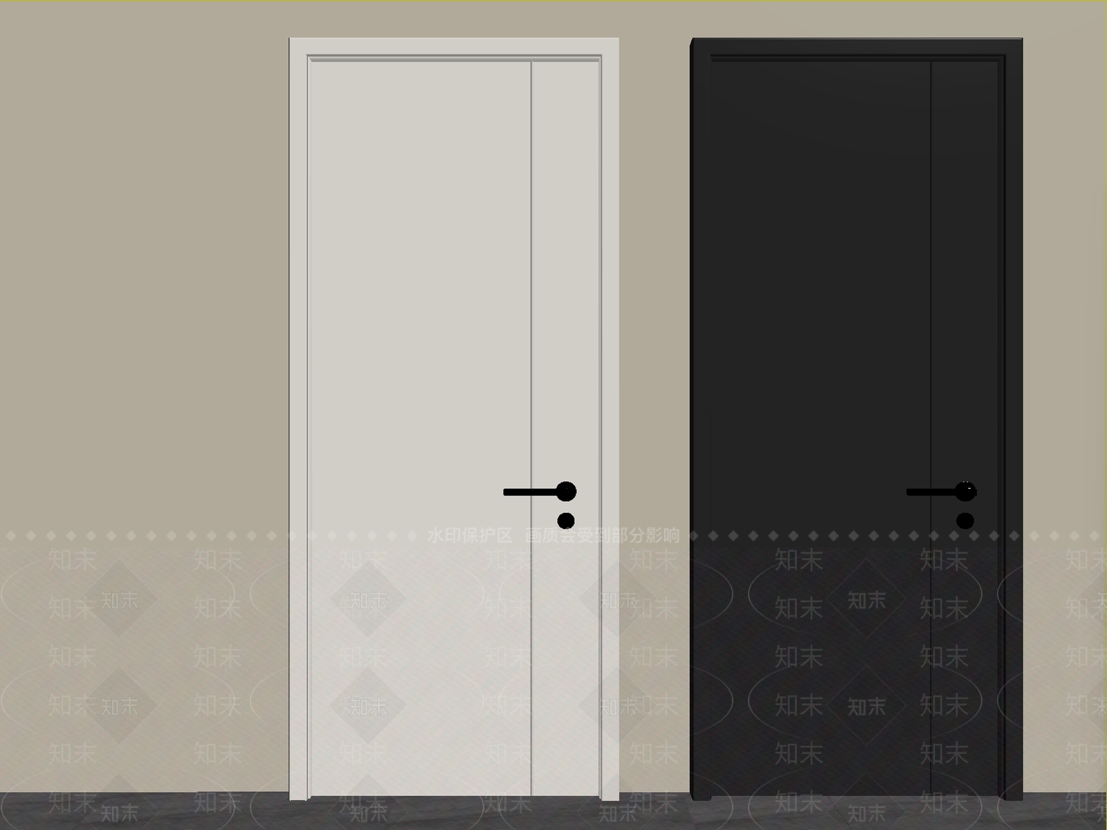 现代简约门组合3D模型下载【ID:1234079014】