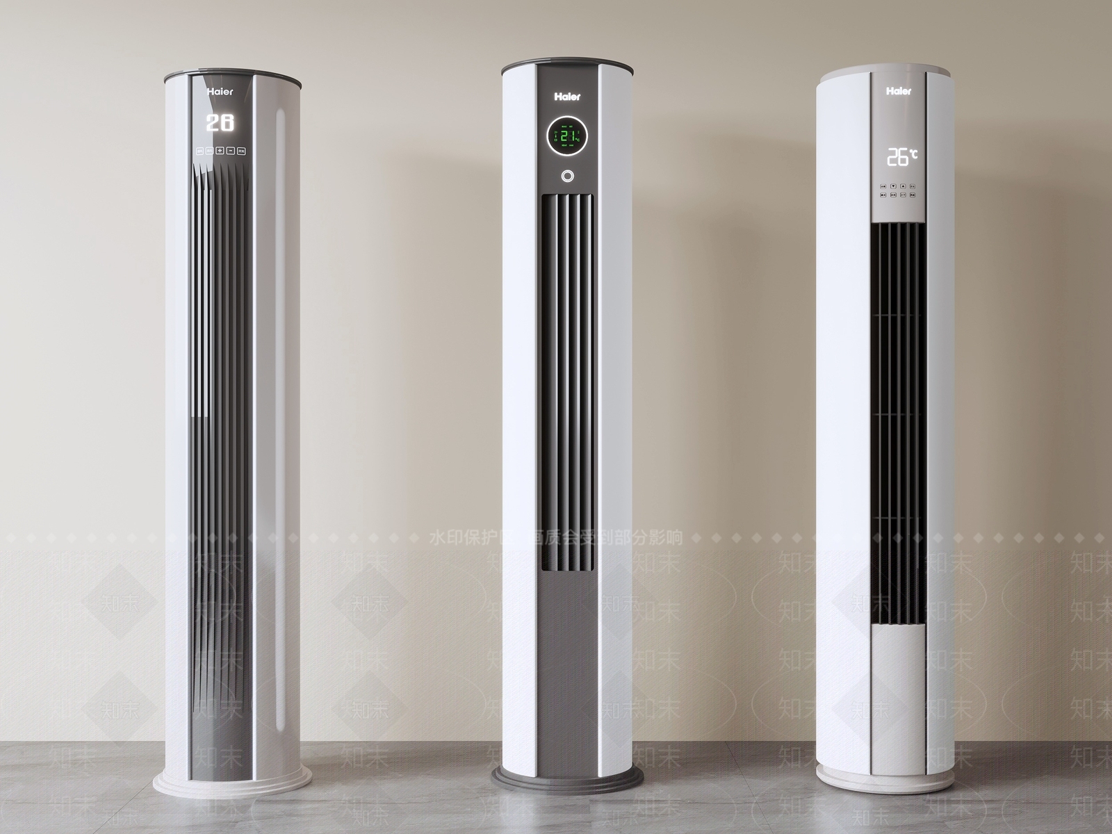 现代简约空调3D模型渲染效果图