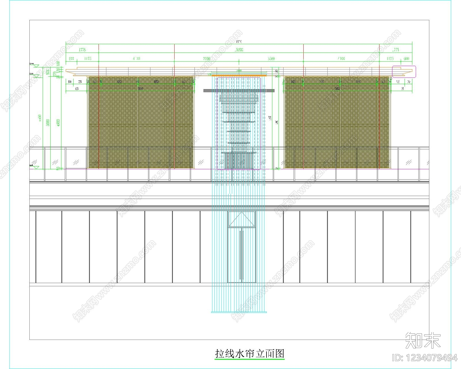 跌水景观cad施工图下载【ID:1234079494】