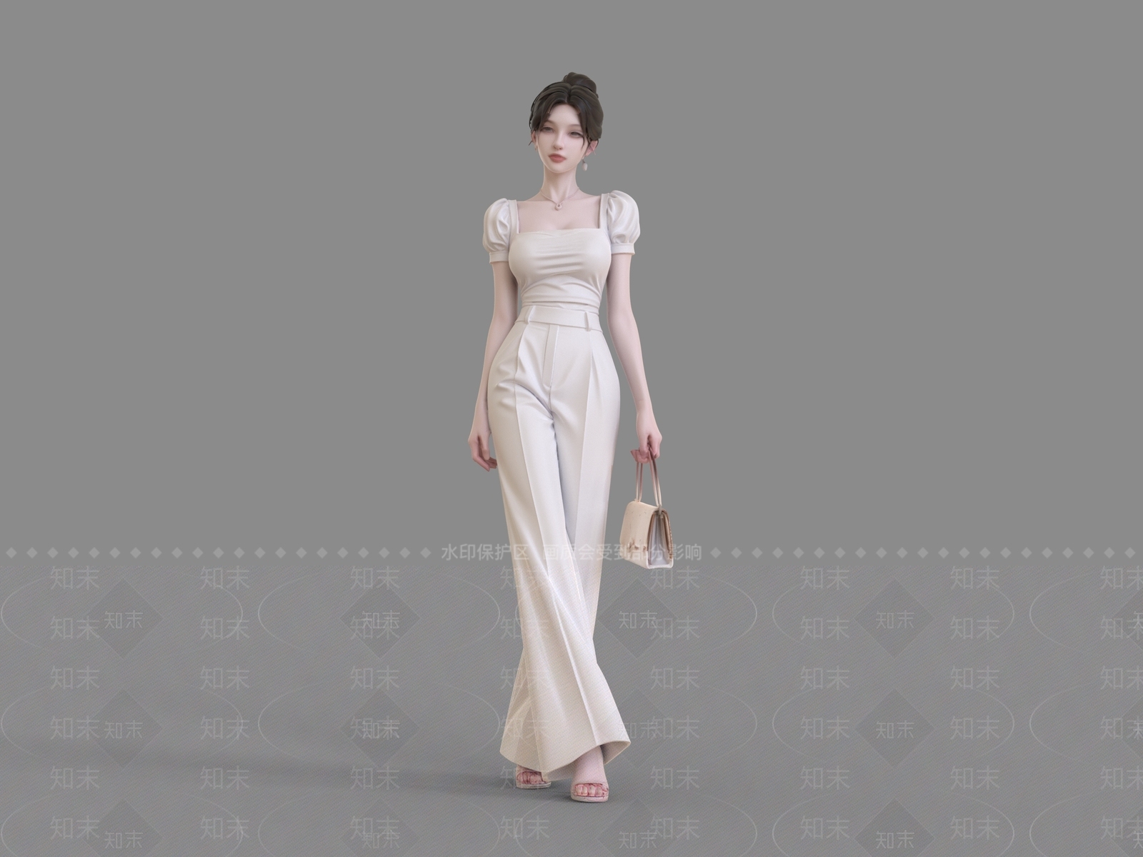 女人3D模型渲染效果图